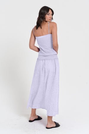 Maxime Skirt - Women's Breezy Linen Skirt - Lilac