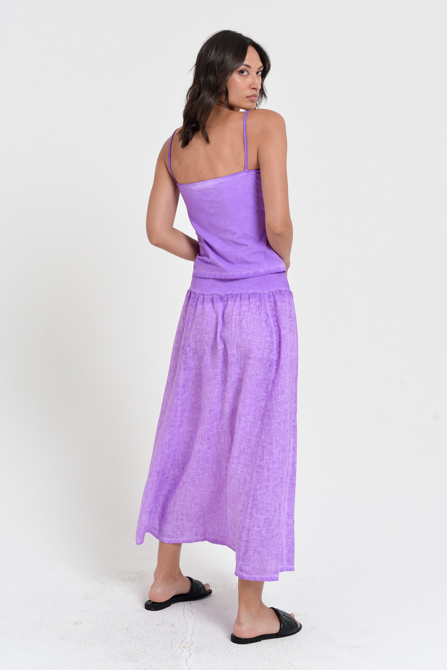 Maxime Skirt - Women's Breezy Linen Skirt - Morado