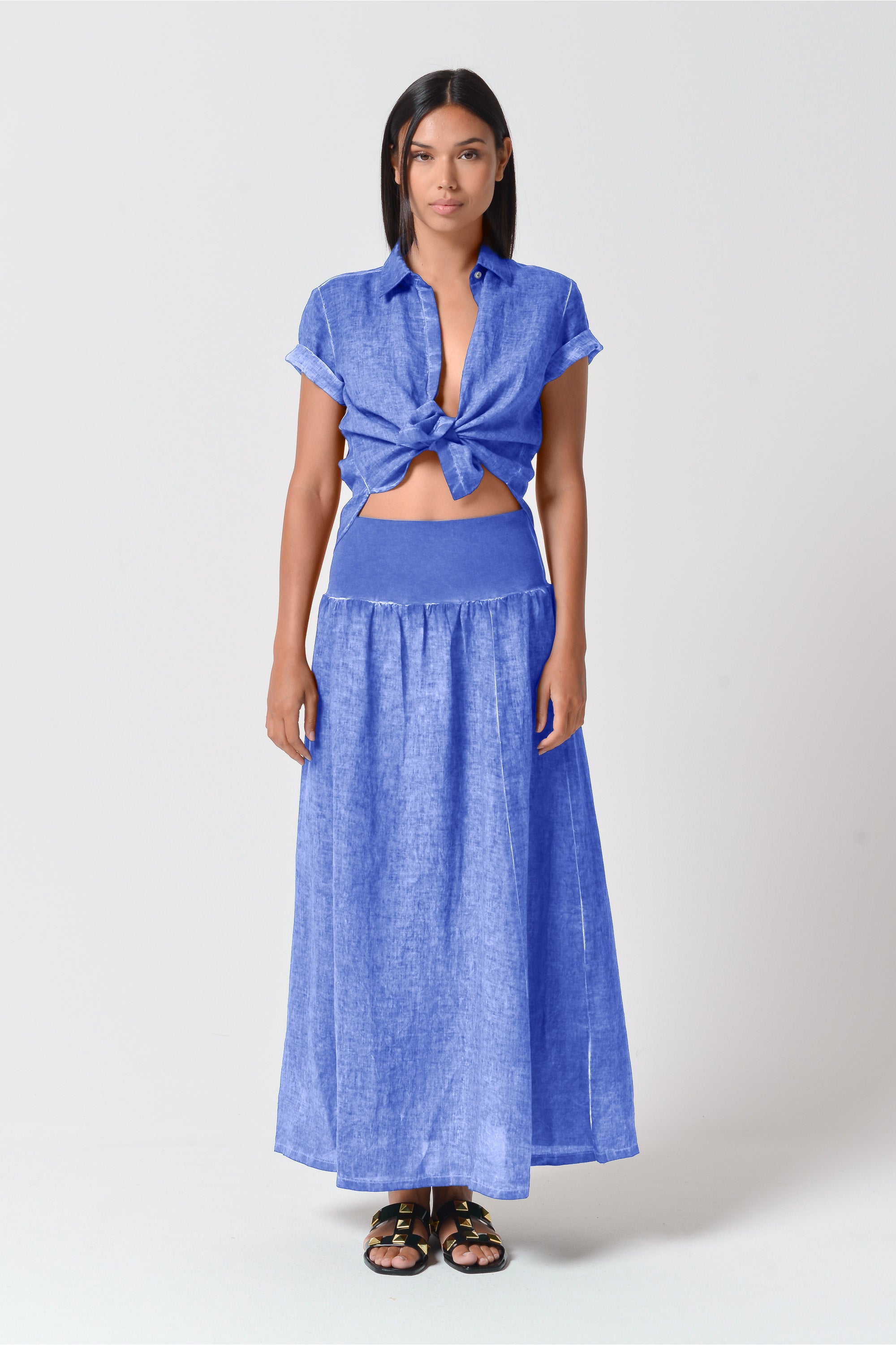 Maxime Linen Skirt - Bay