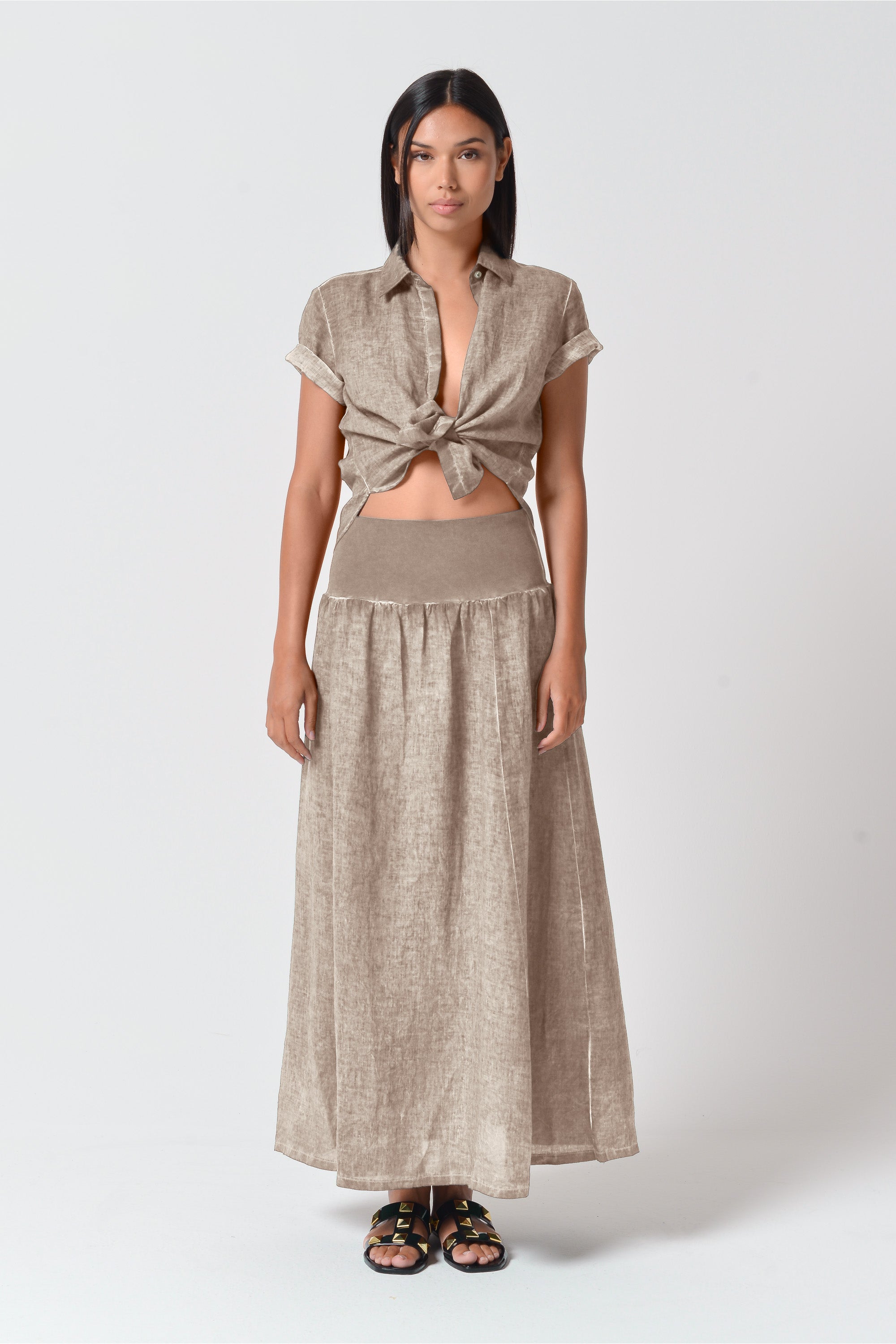 Maxime Linen Skirt - Harbor