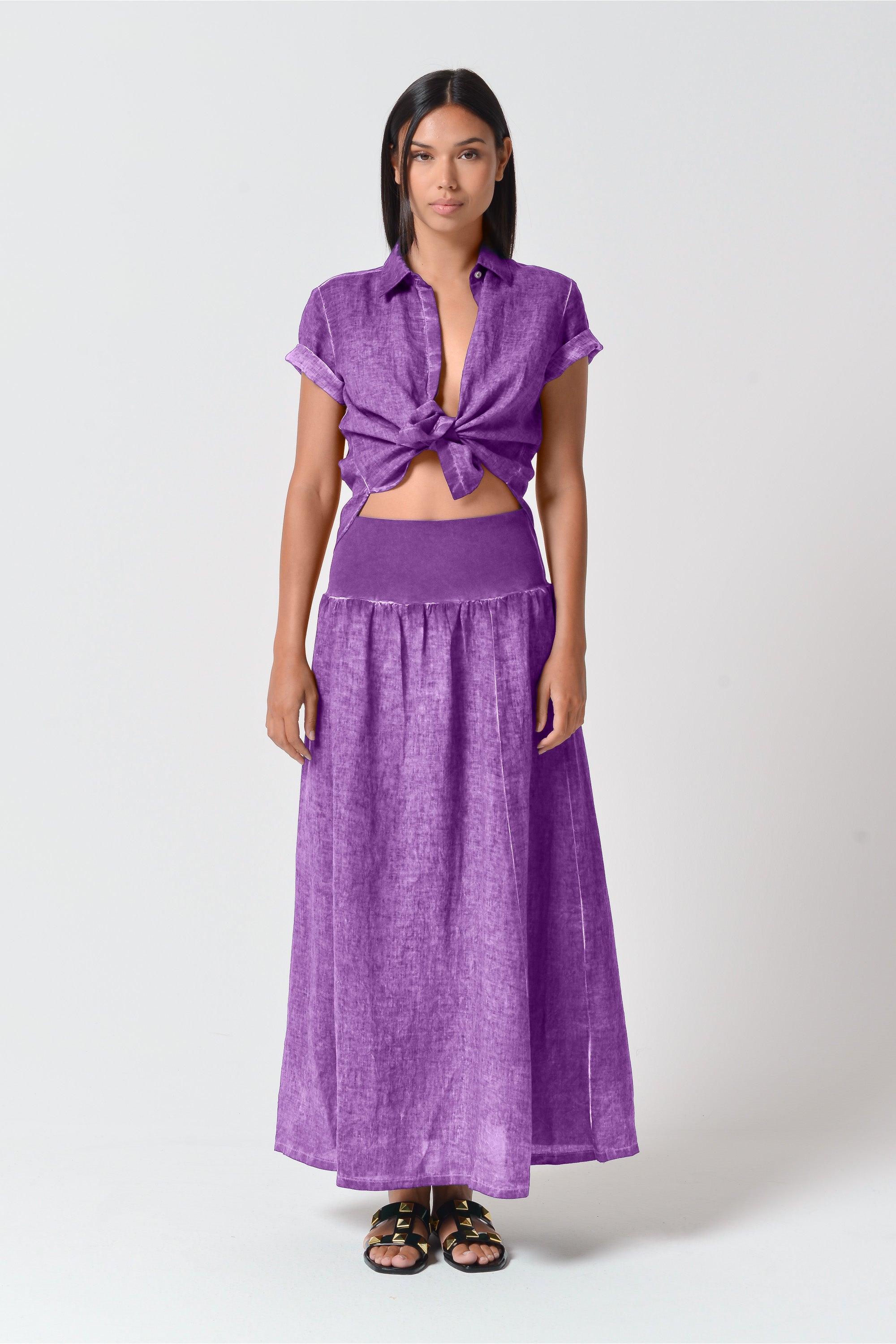 Maxime Linen Skirt - Morado