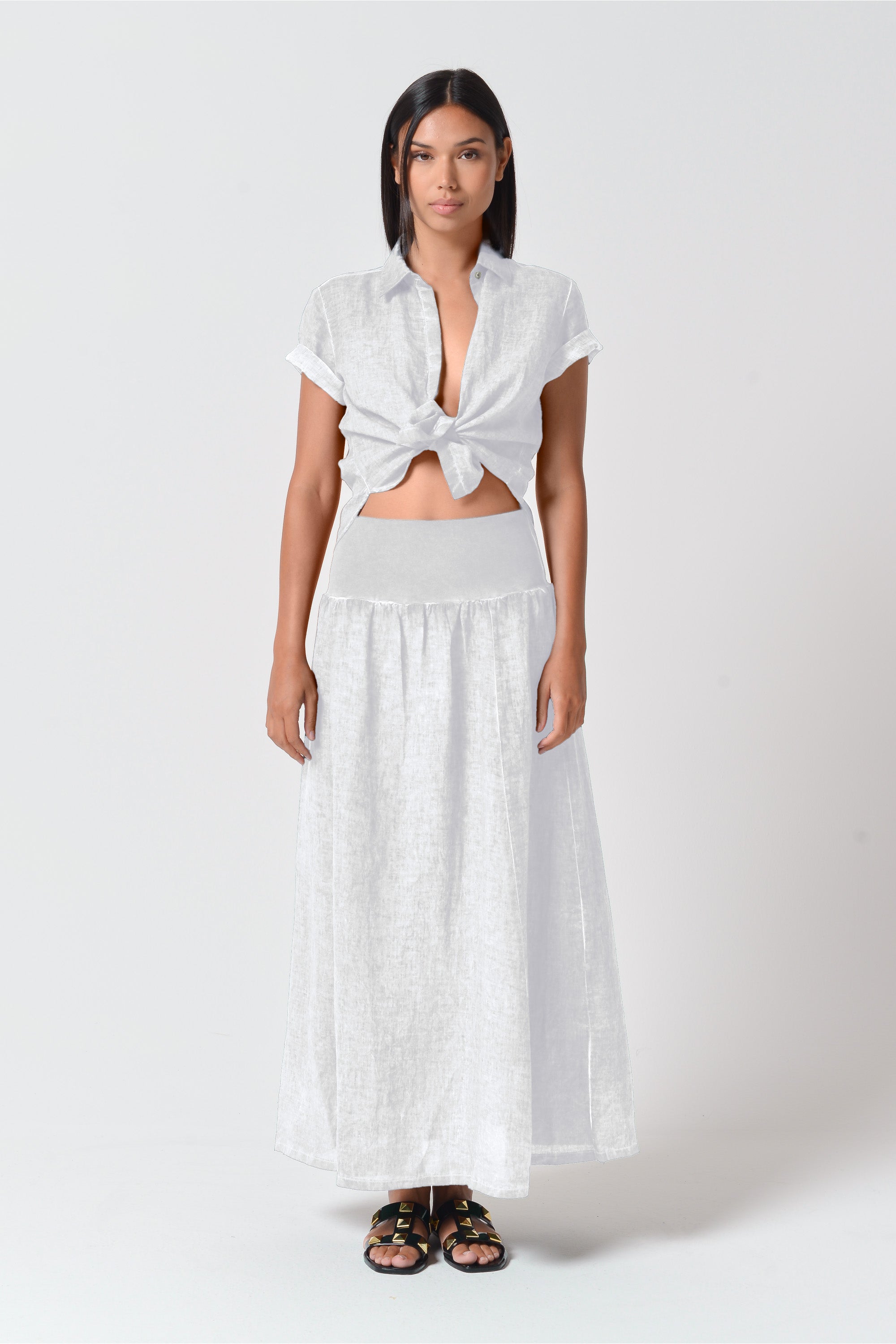 Maxime Linen Skirt - White