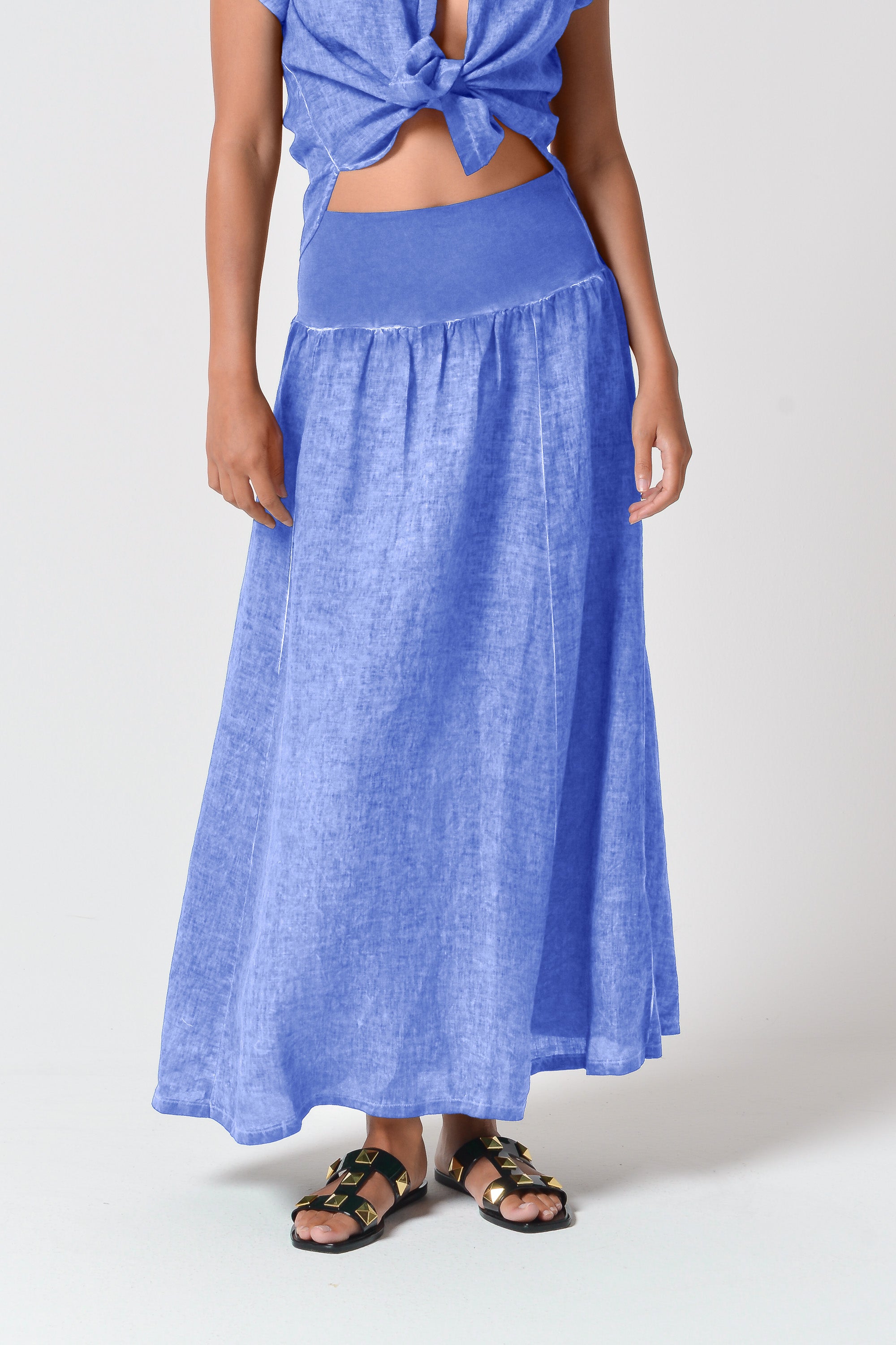 Maxime Skirt - Women's Breezy Linen Skirt - Bay