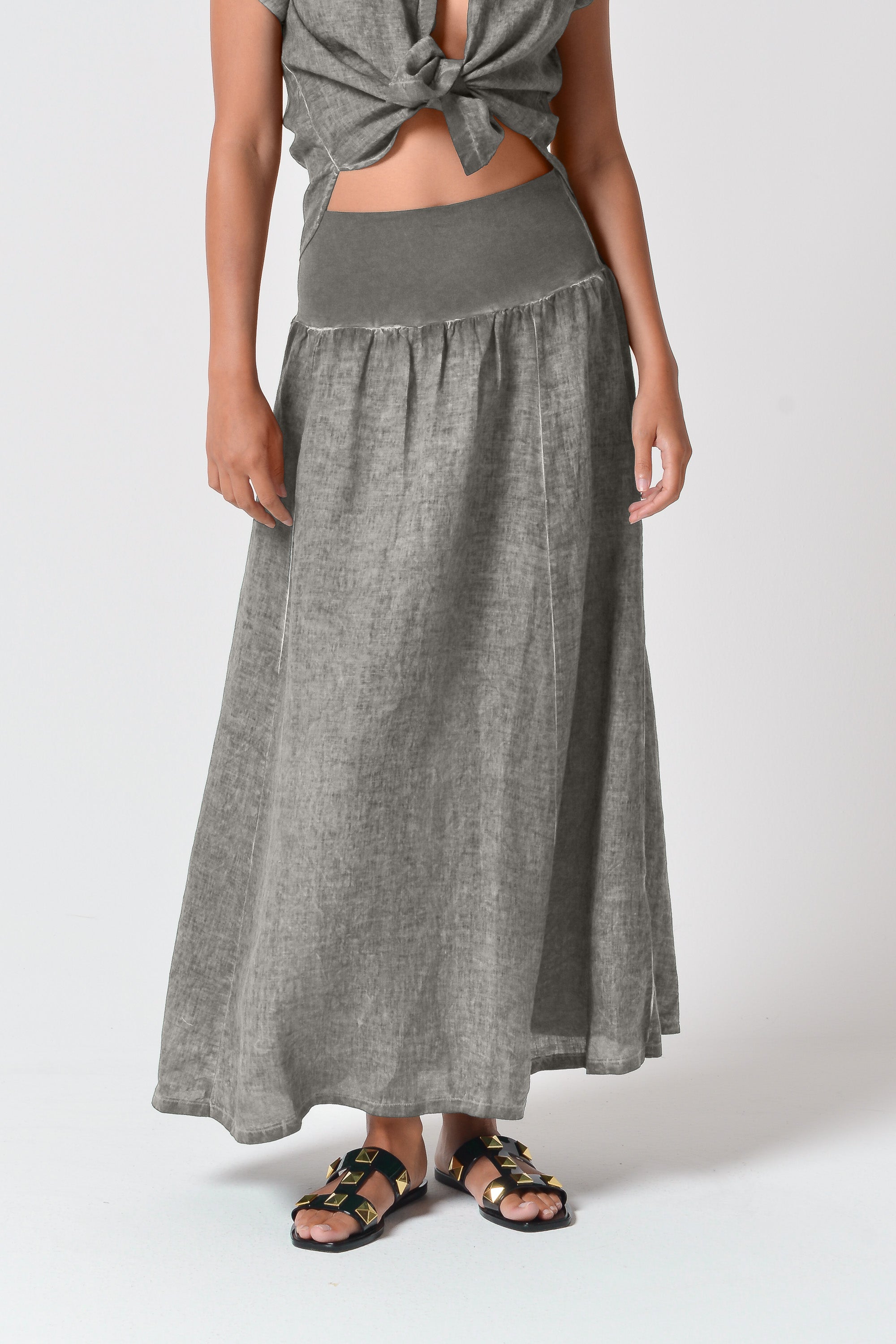 Maxime Linen Skirt - Dolphin