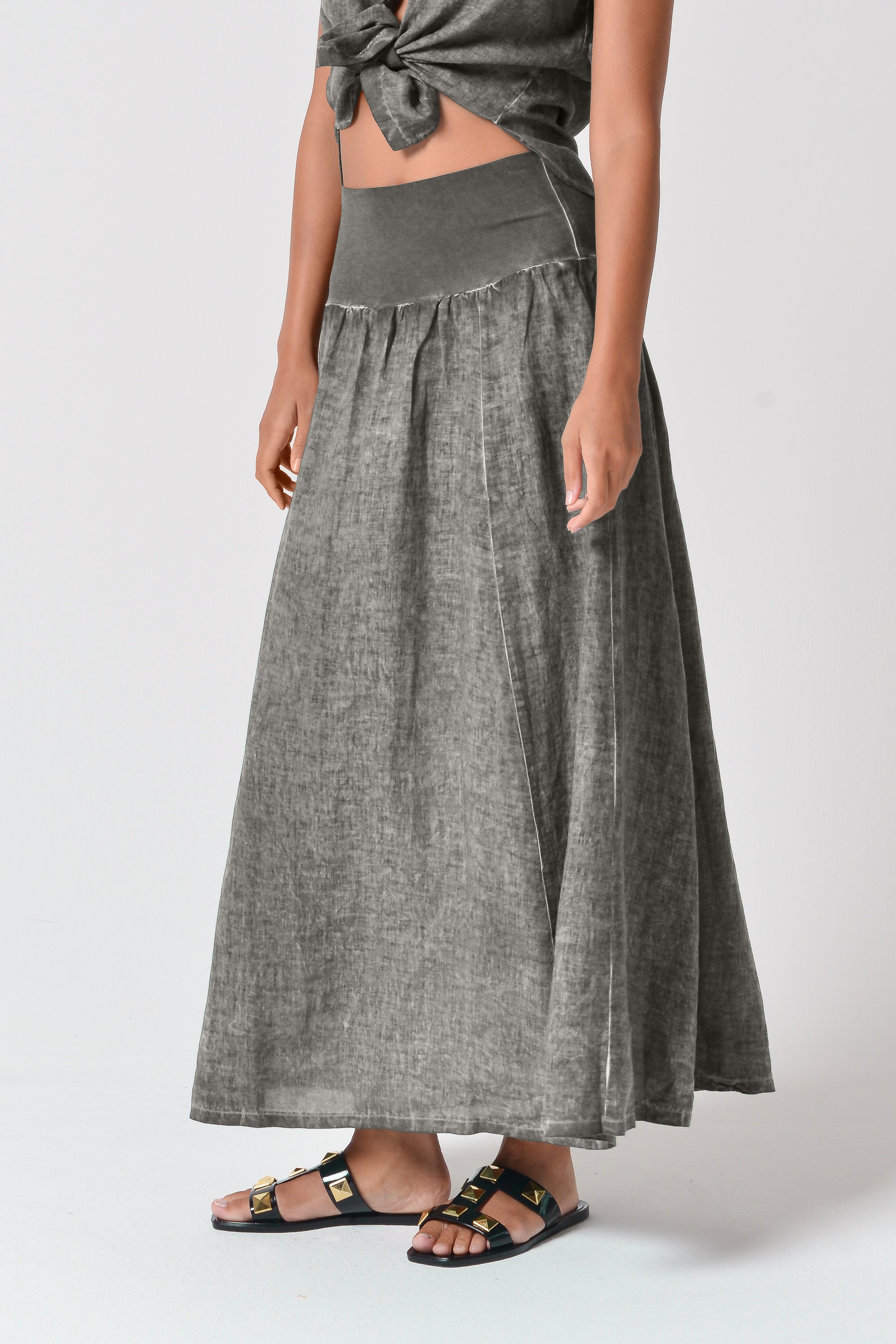 Maxime Linen Skirt - Dolphin