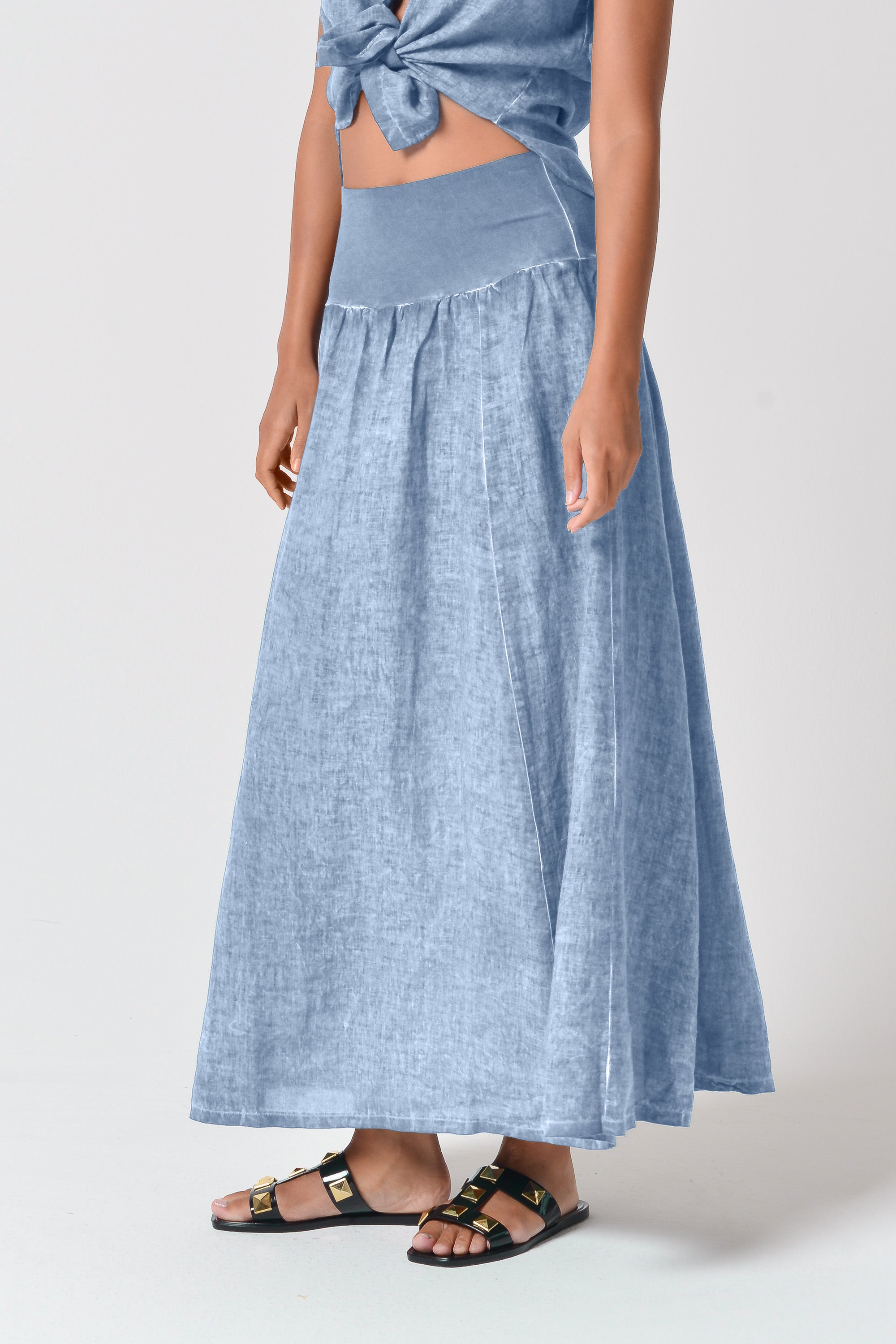 Maxime Skirt - Women's Breezy Linen Skirt - Fiji