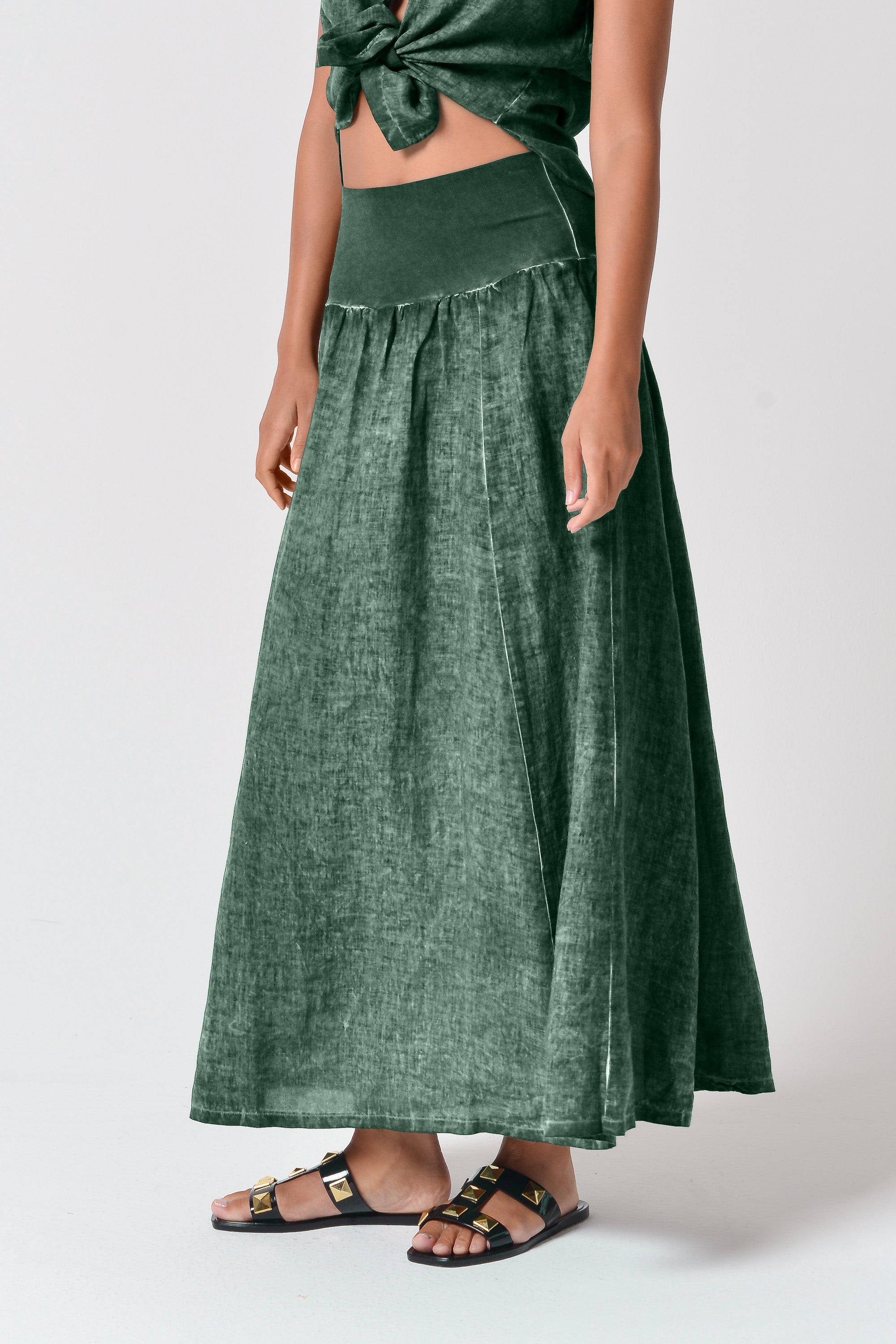 Maxime Skirt - Women's Breezy Linen Skirt - Juniper