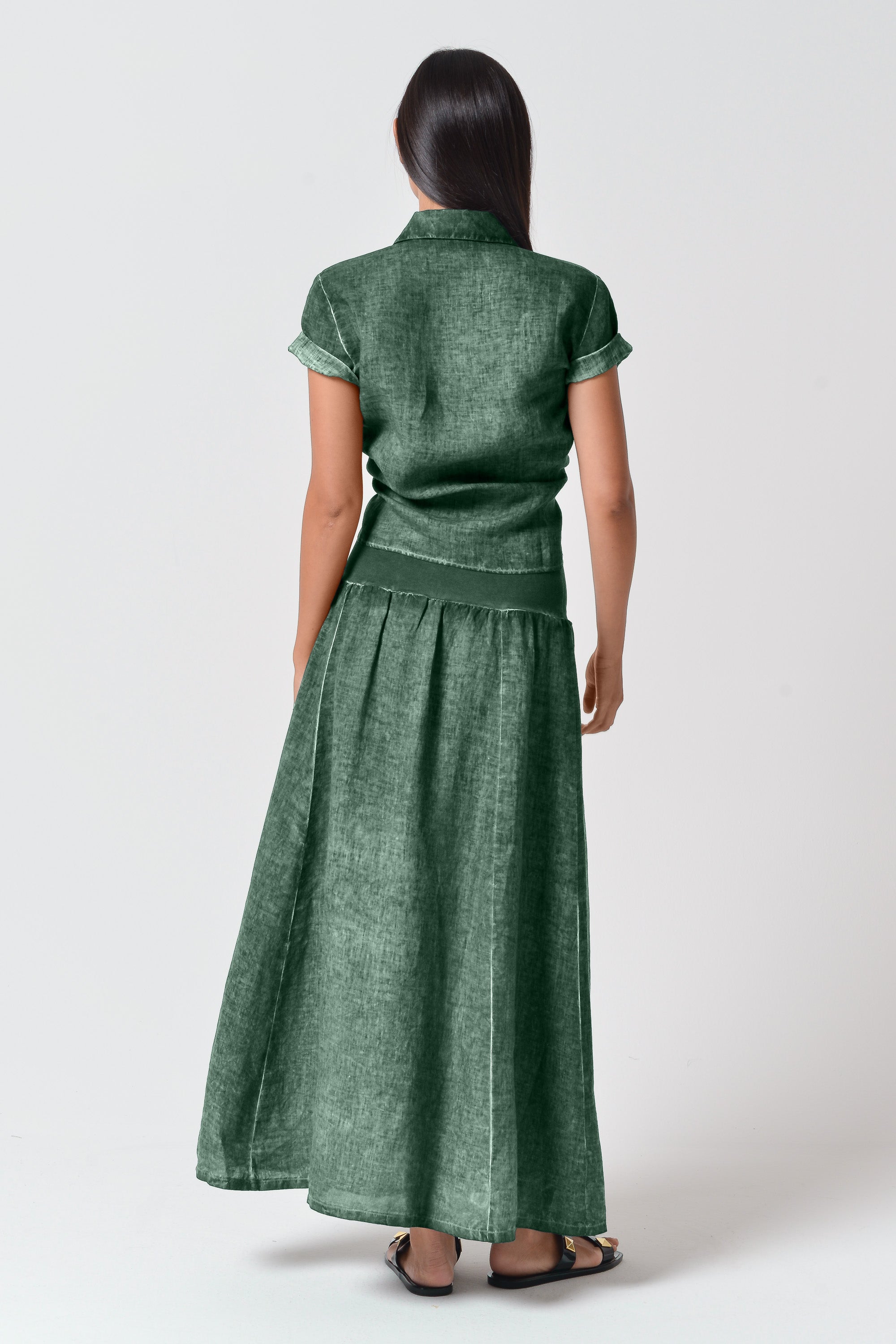 Maxime Skirt - Women's Breezy Linen Skirt - Juniper
