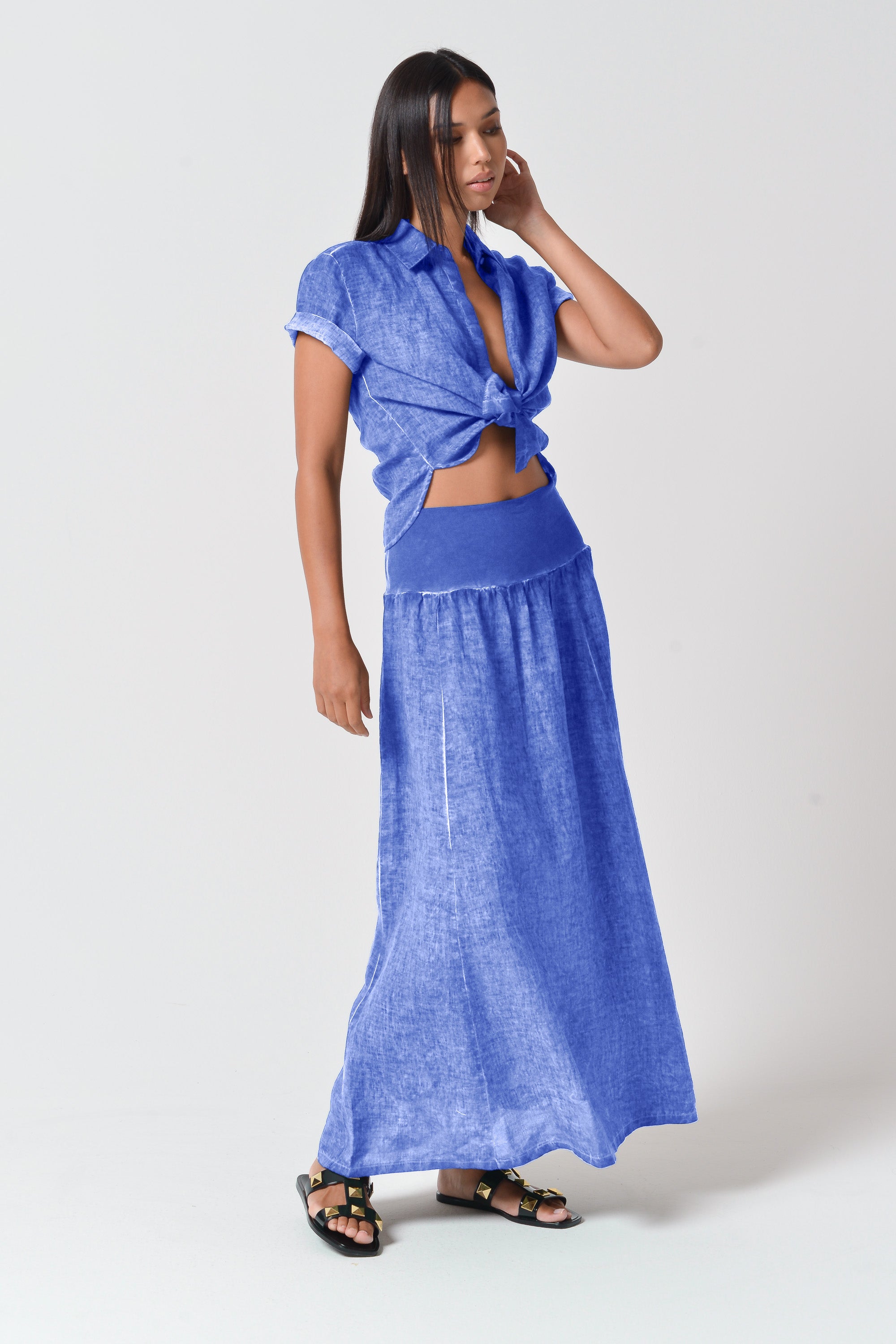 Maxime Skirt - Women's Breezy Linen Skirt - Bay