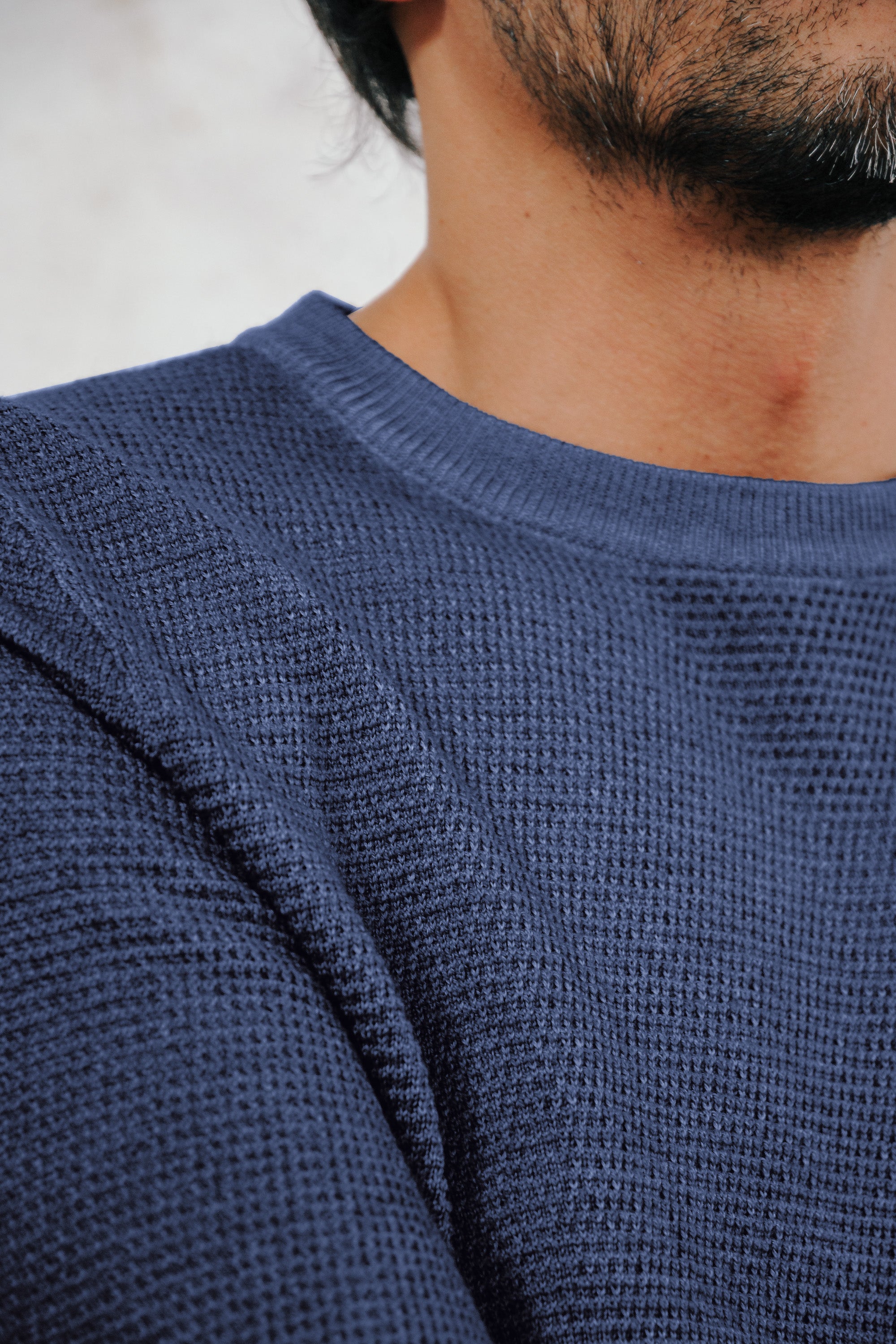 Dorset Maglione Girocollo Grana Riso - Navy