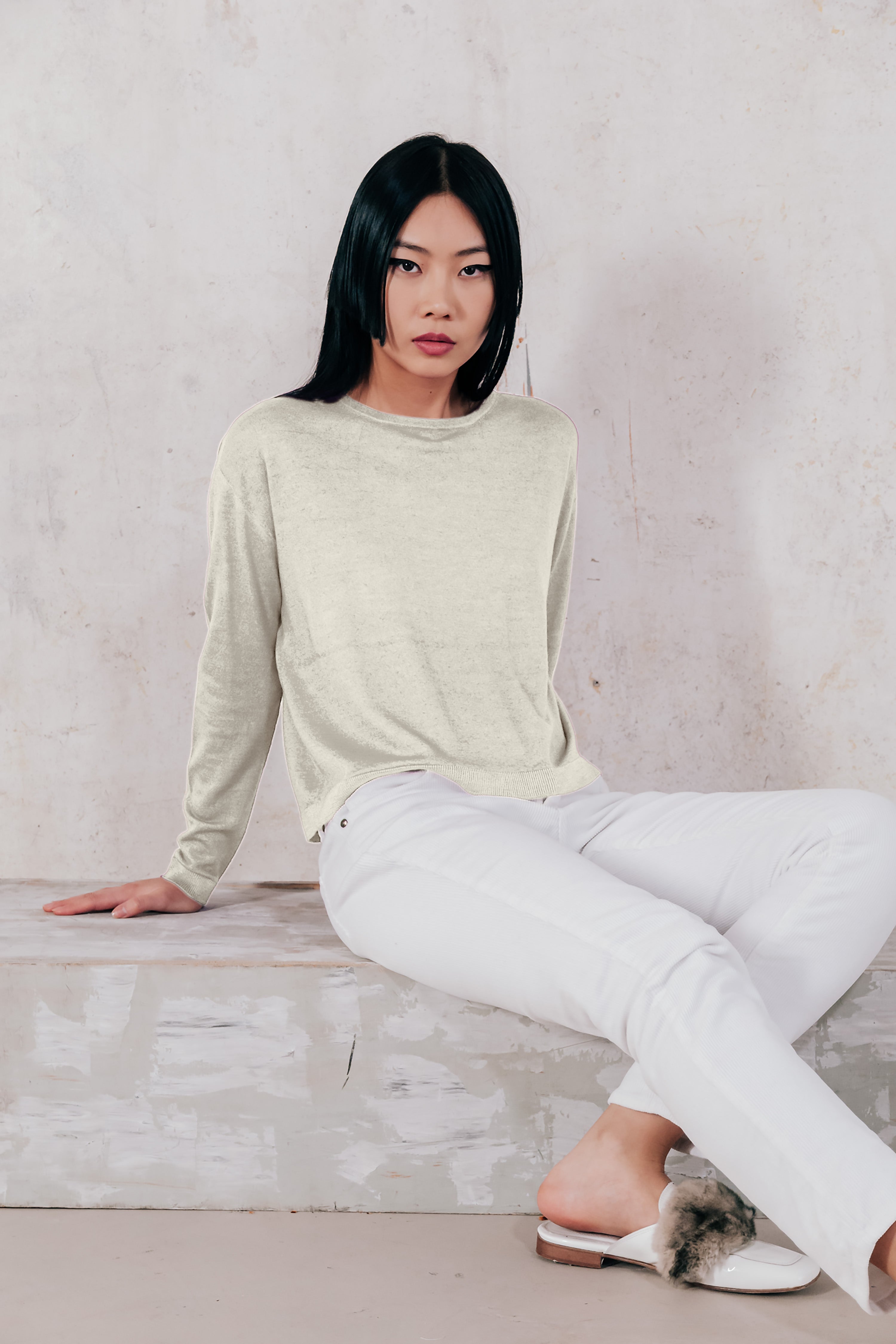 Kathy Crewneck Sweater - Foam