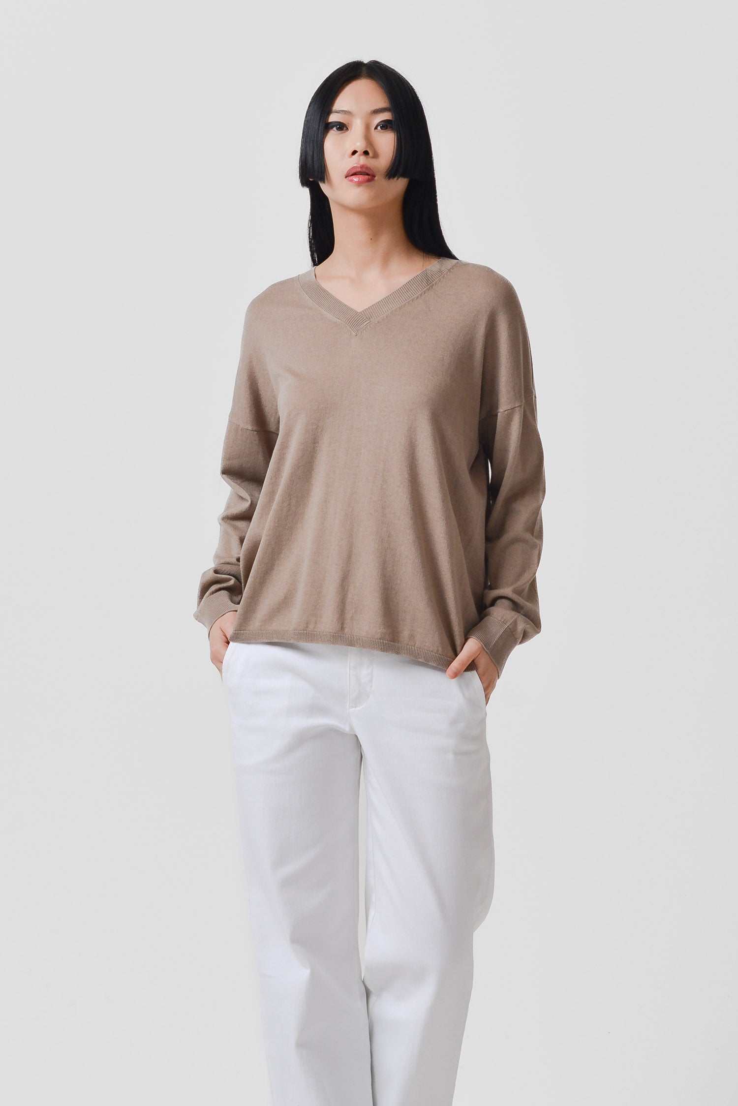 Annie Iced V-neck Sweater - Harbor