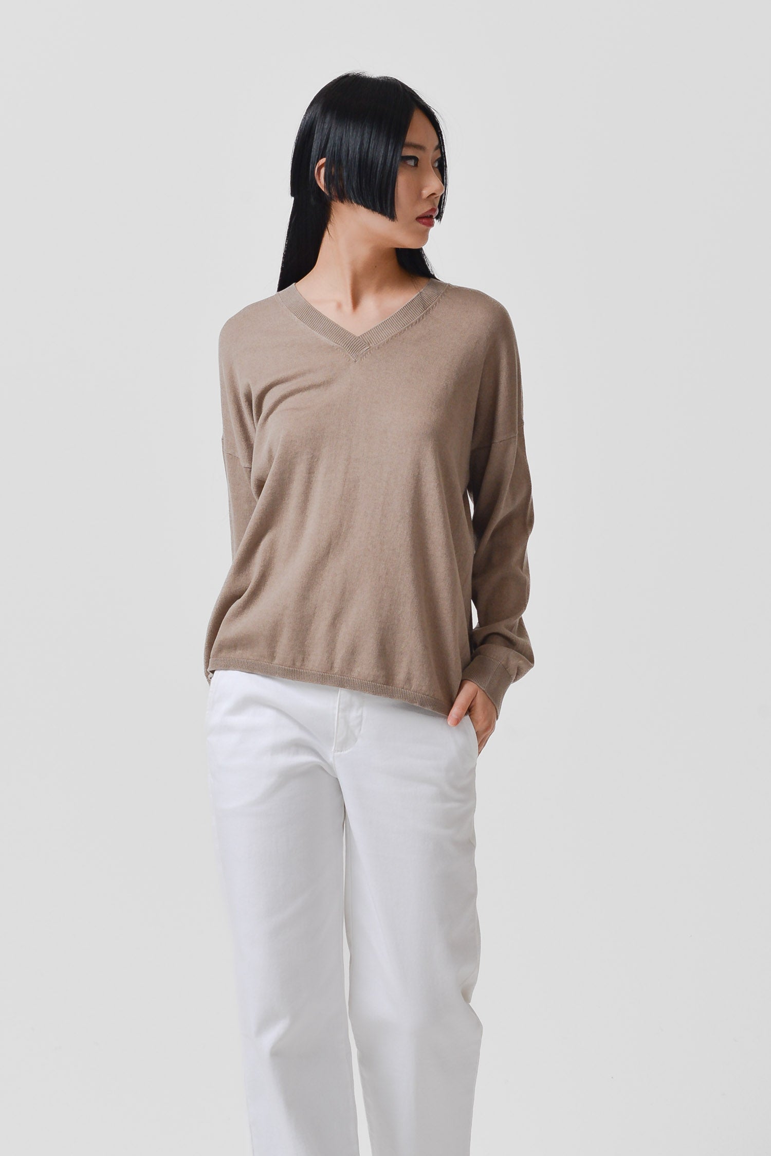 Annie Iced V-neck Sweater - Harbor