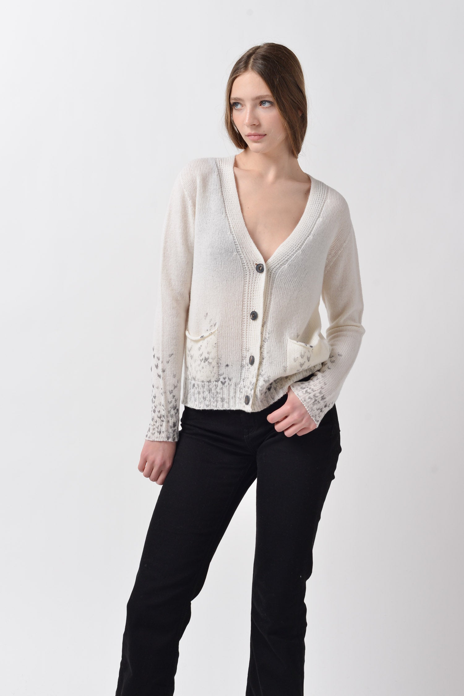 Elgin Yoke Art Cardigan - Foam