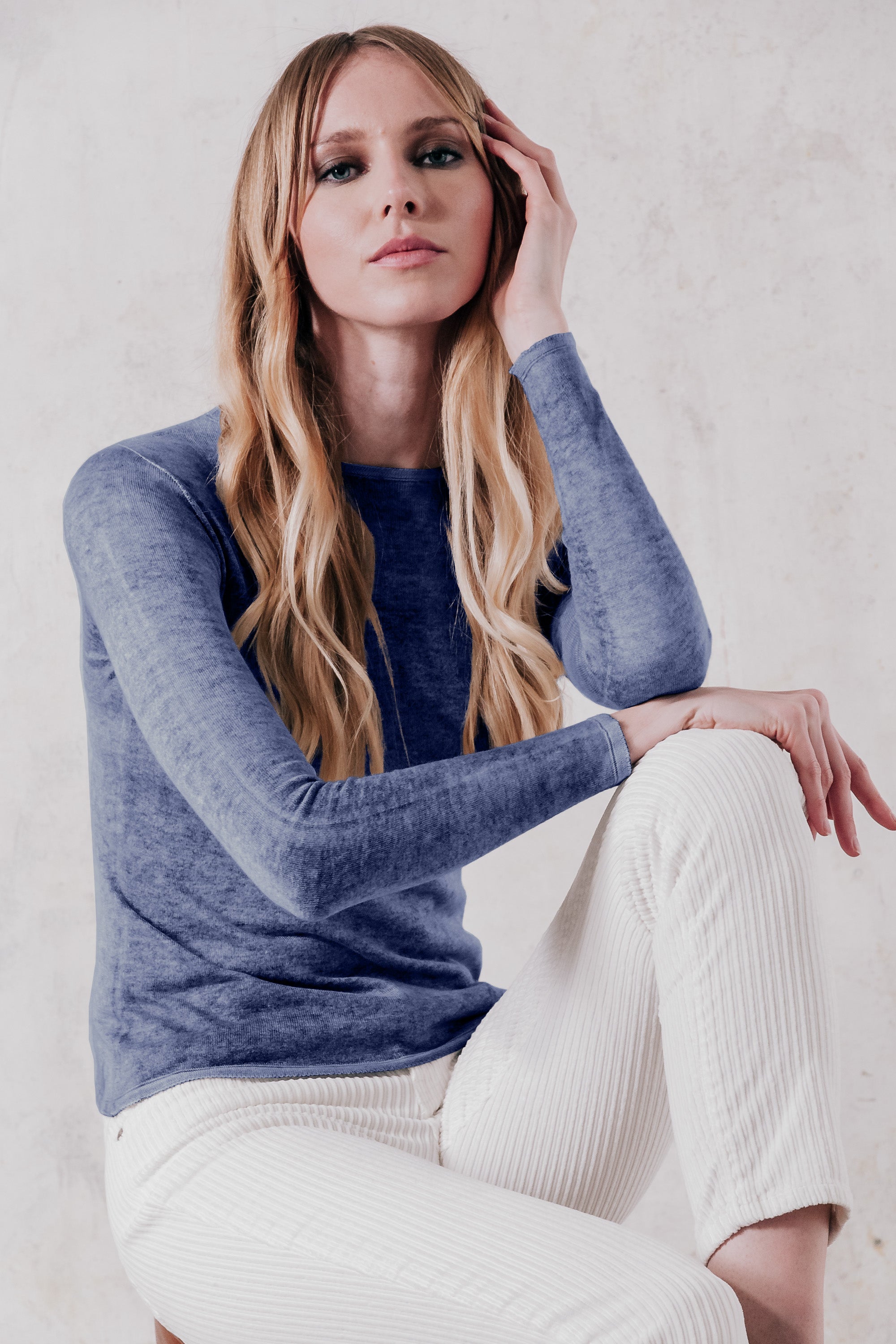 Bella Frost Art - Crewneck Light Sweater - Pacific