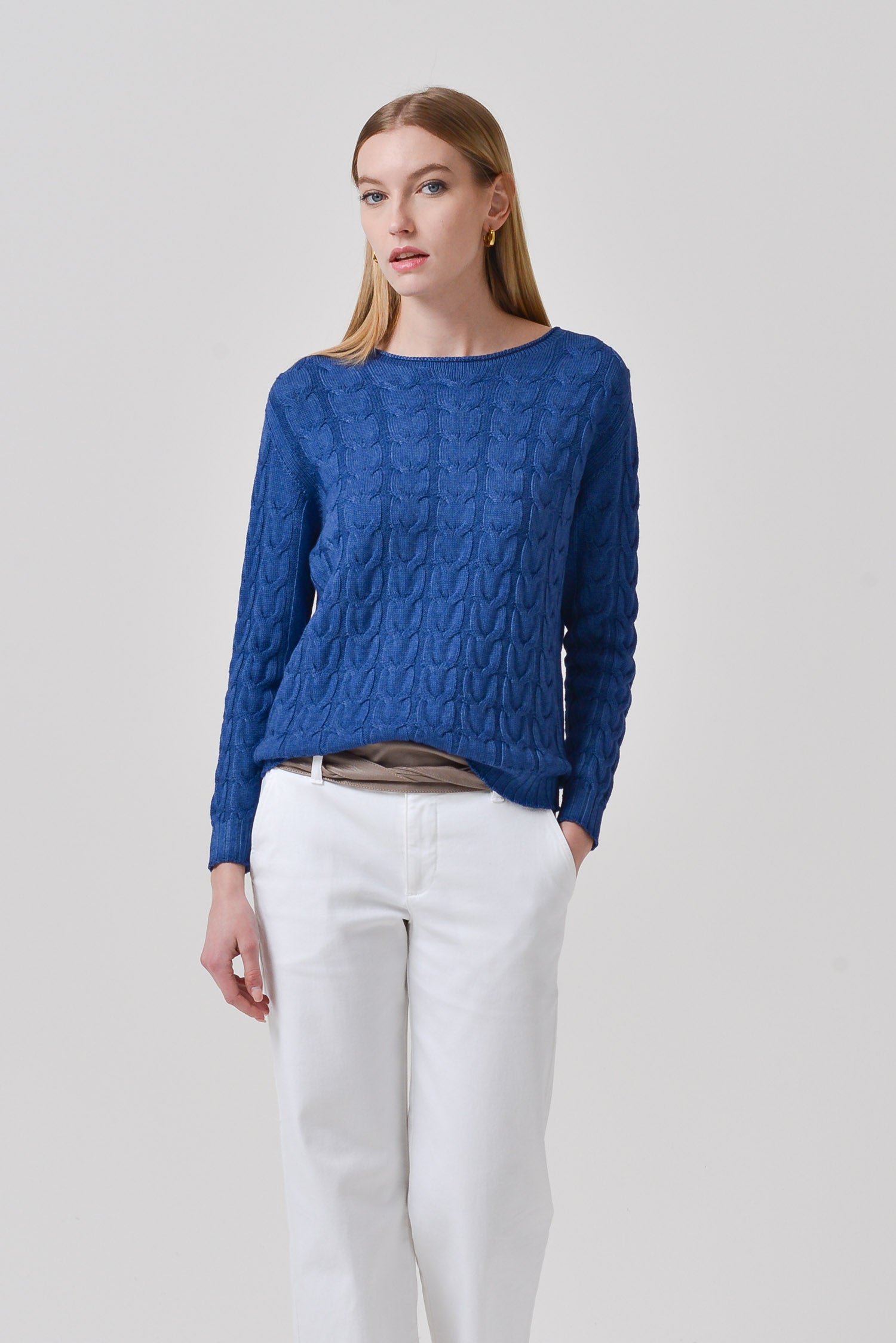 Odle Cable Crewneck Sweater - Crown