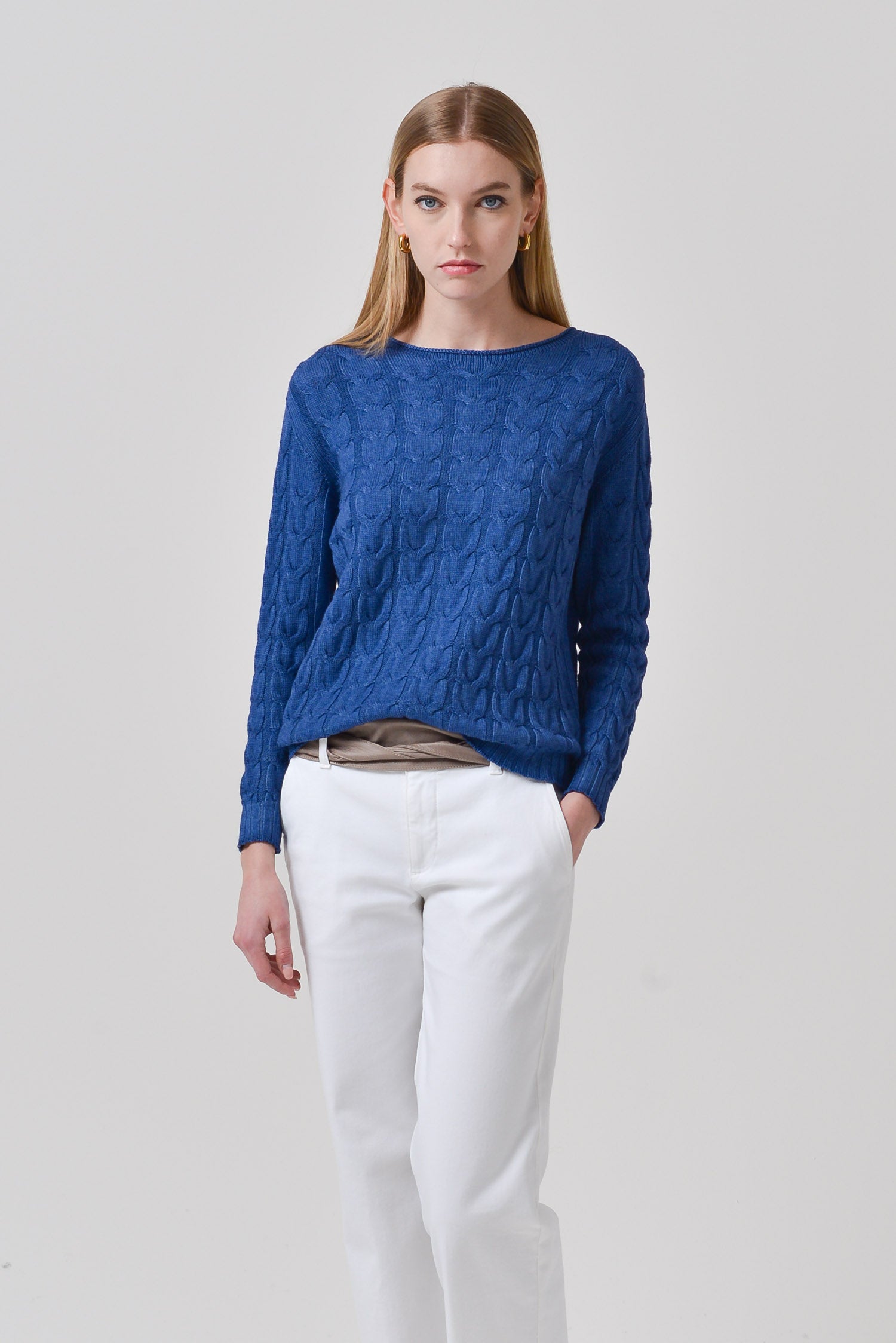 Odle Cable Crewneck Sweater - Crown
