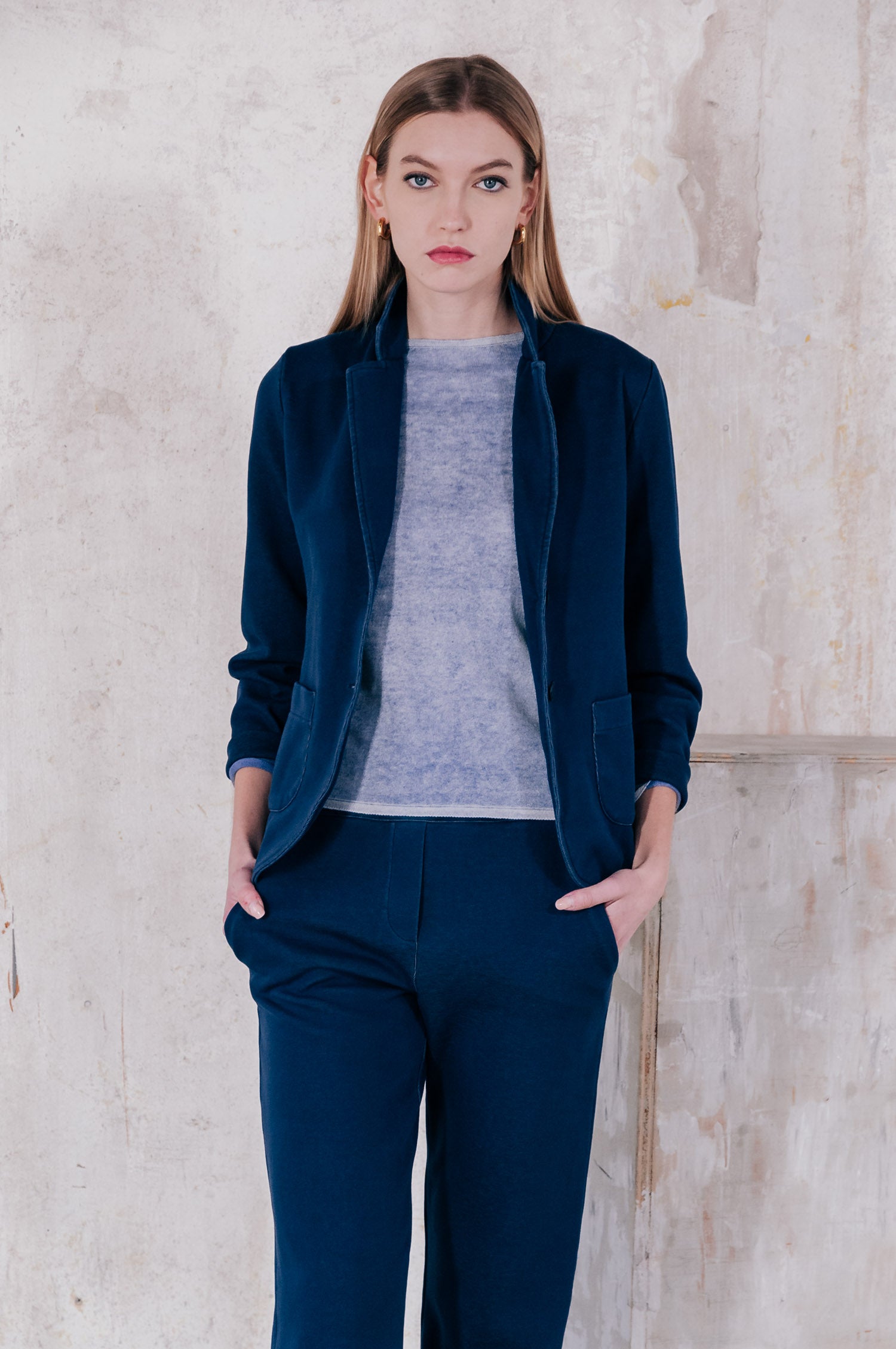 Emma Double Jersey Blazer - Navy