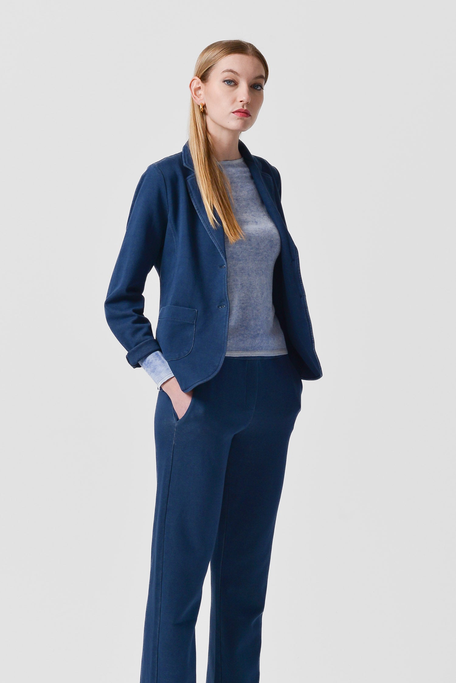 Emma Double Jersey Blazer - Navy