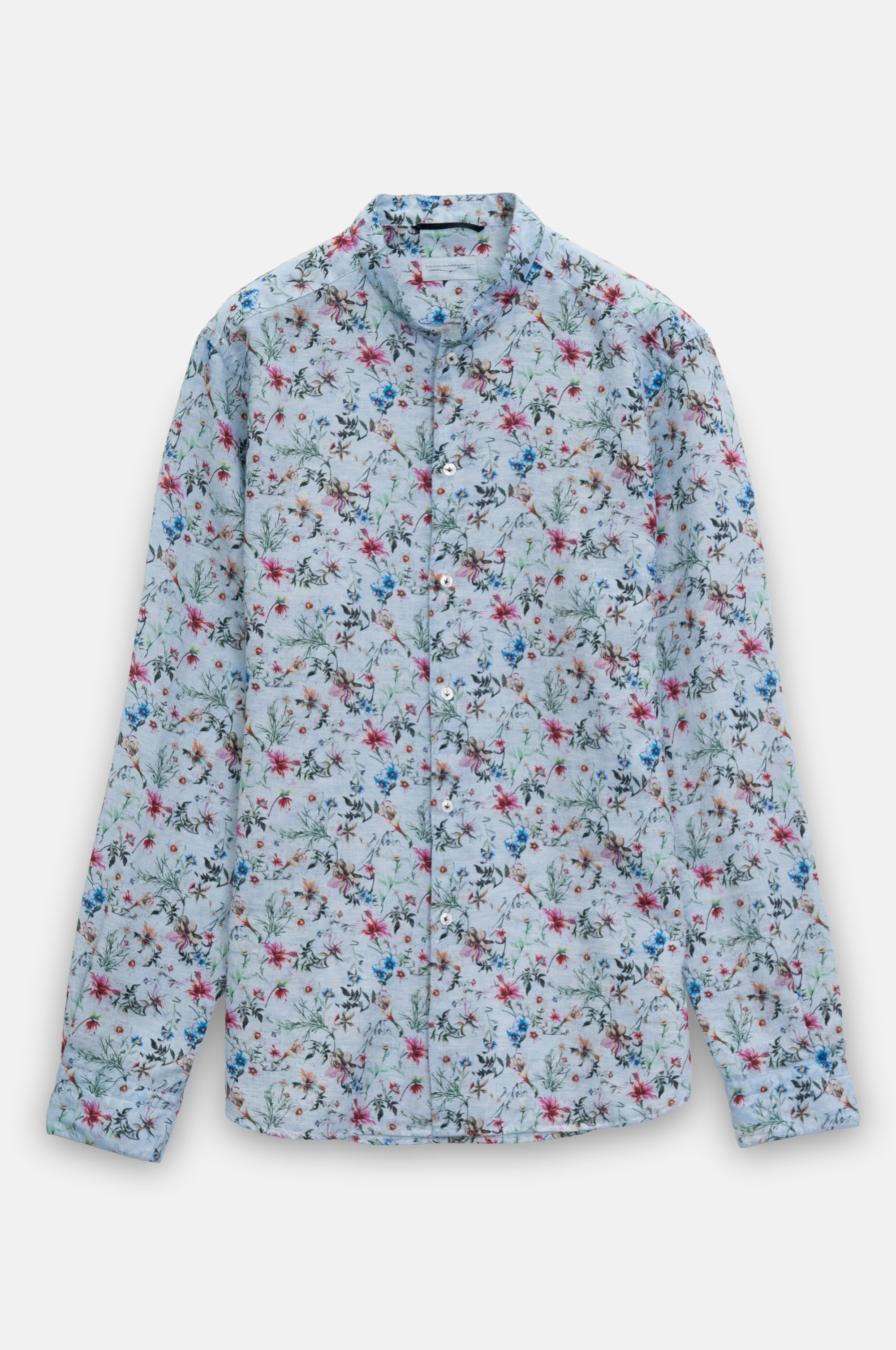 Collarless Flower Shirt - Aria