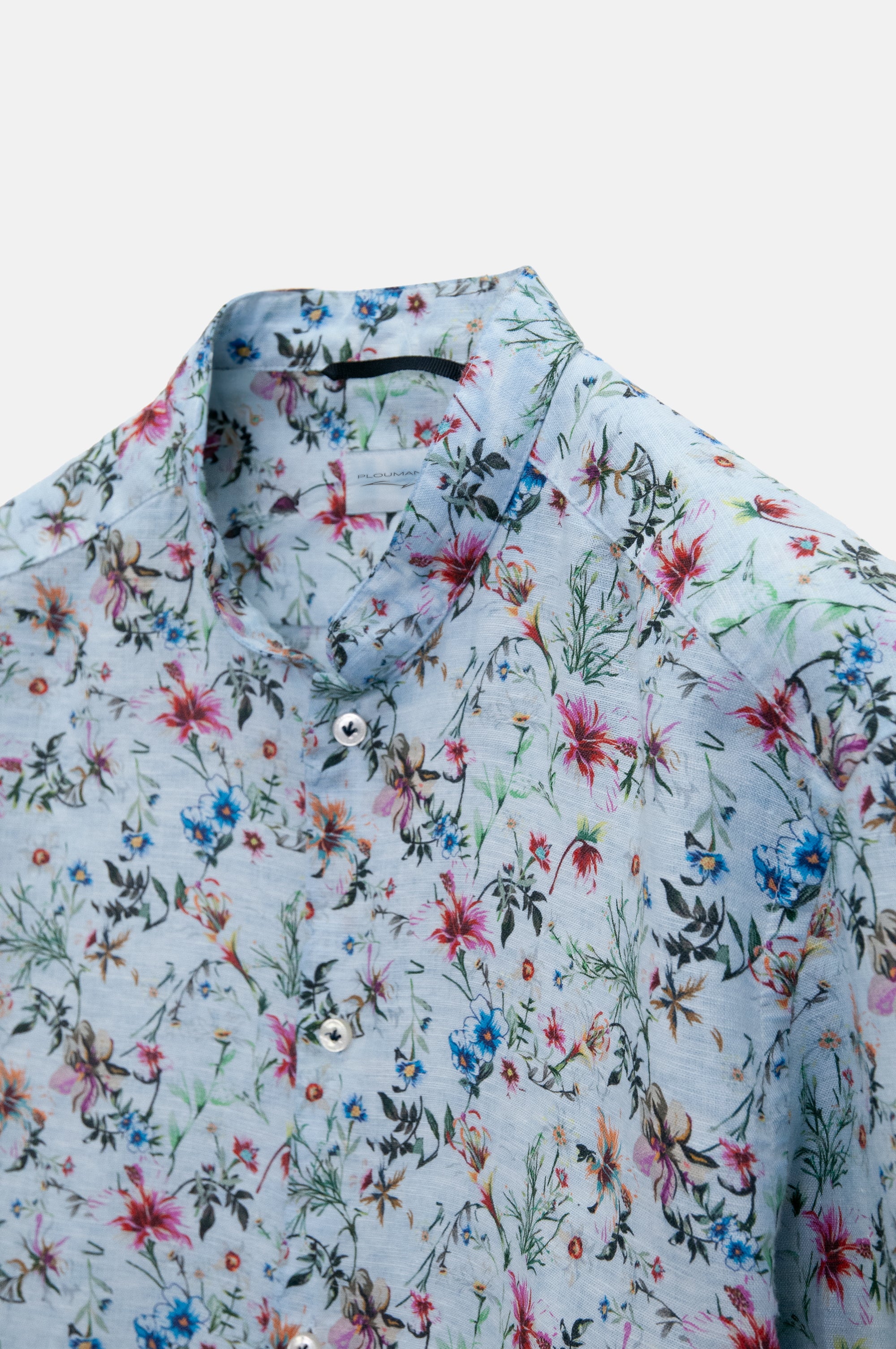 Collarless Flower Shirt - Aria