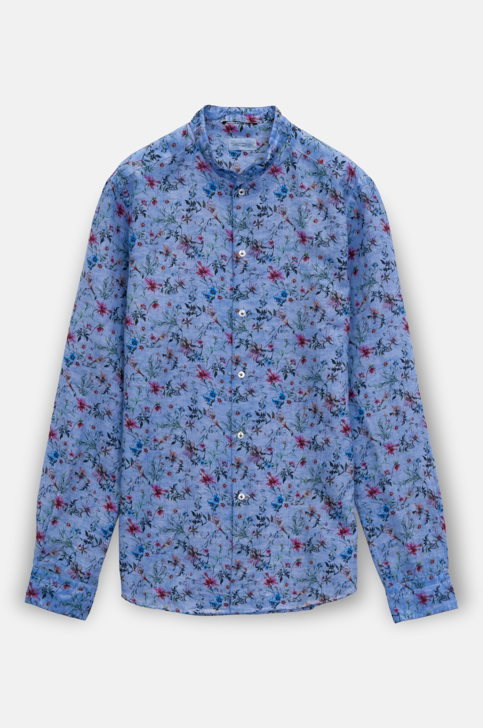 Collarless Flower Shirt - Bay