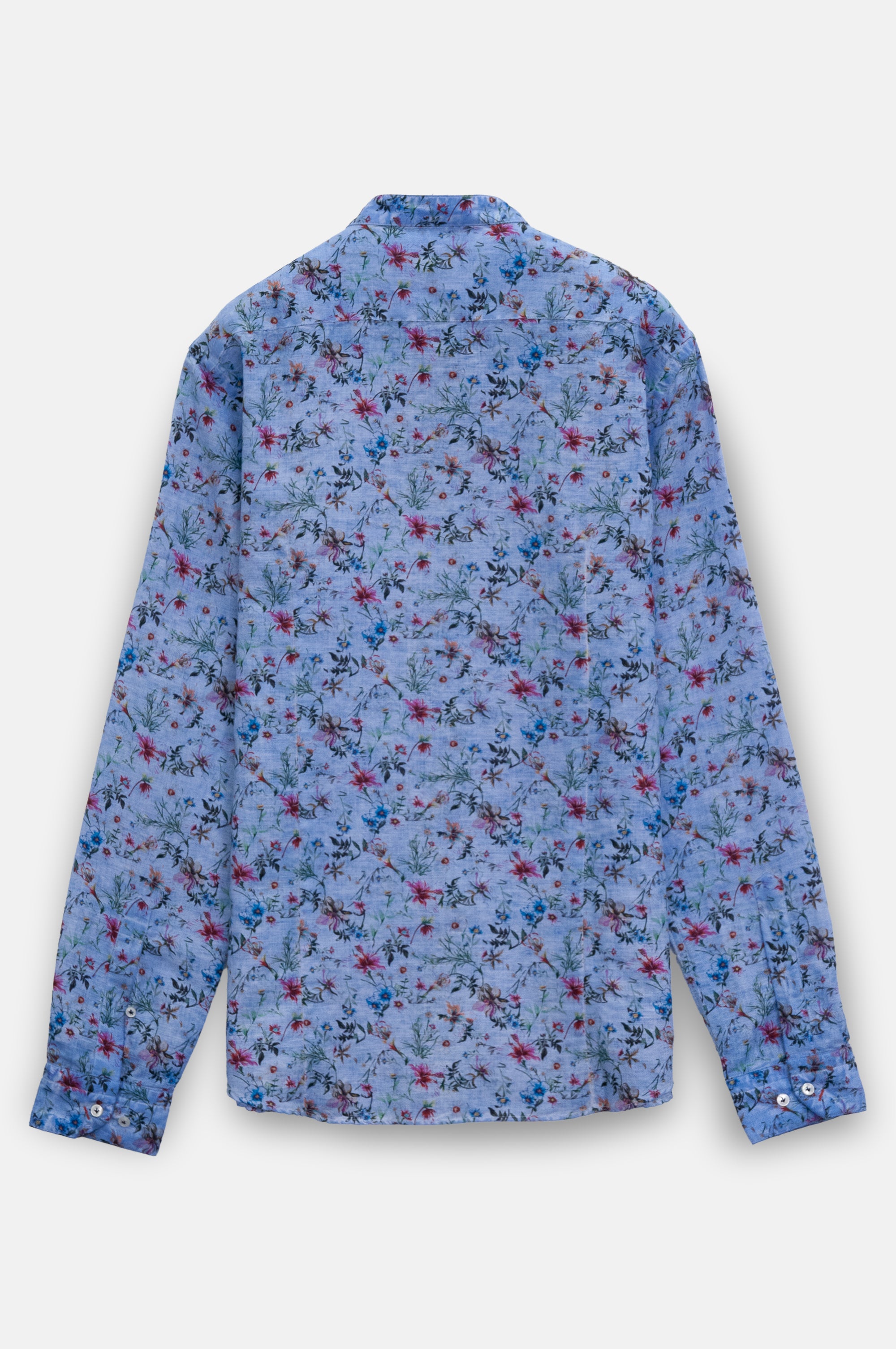 Collarless Flower Shirt - Bay