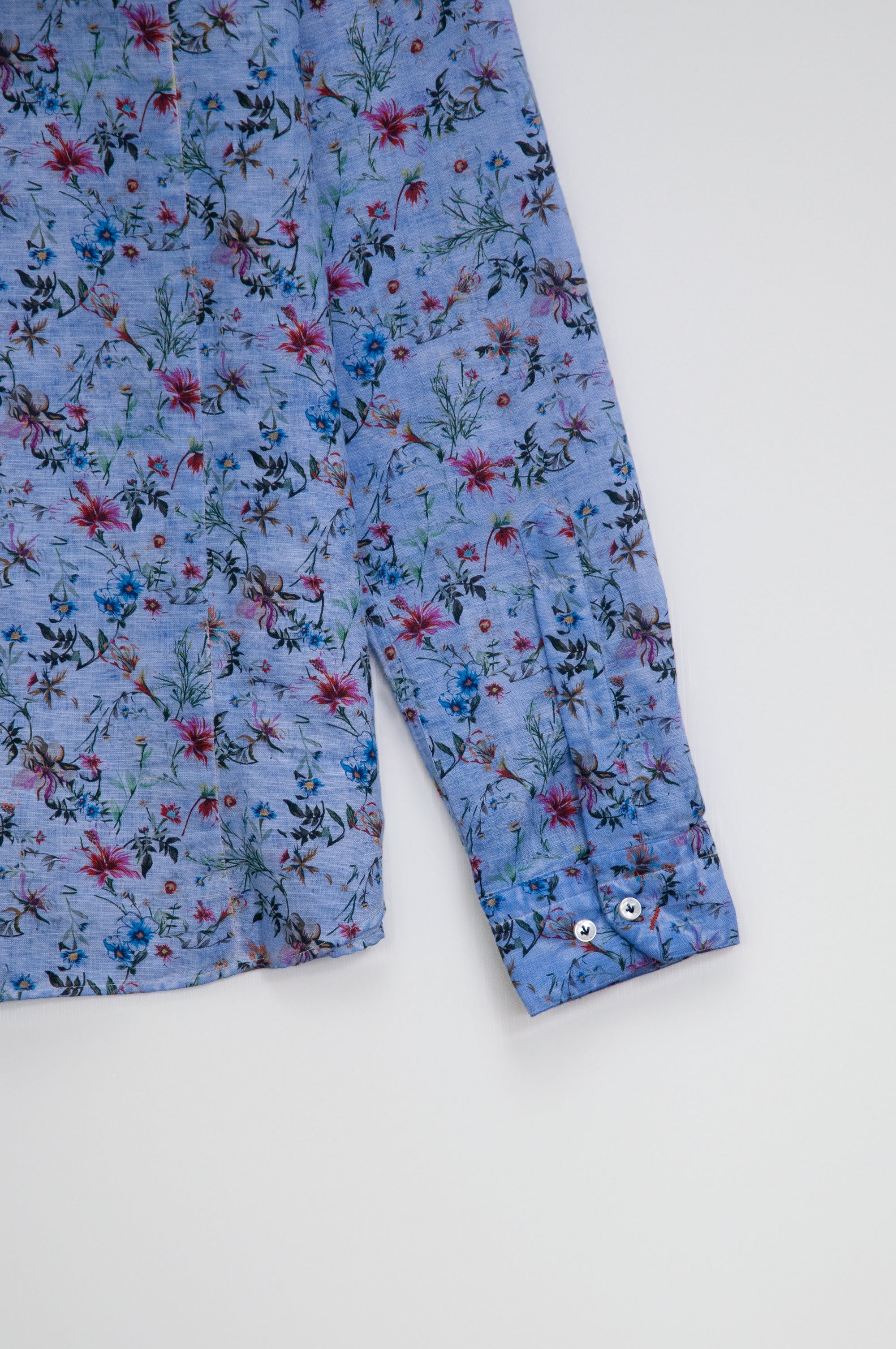Collarless Flower Shirt - Bay