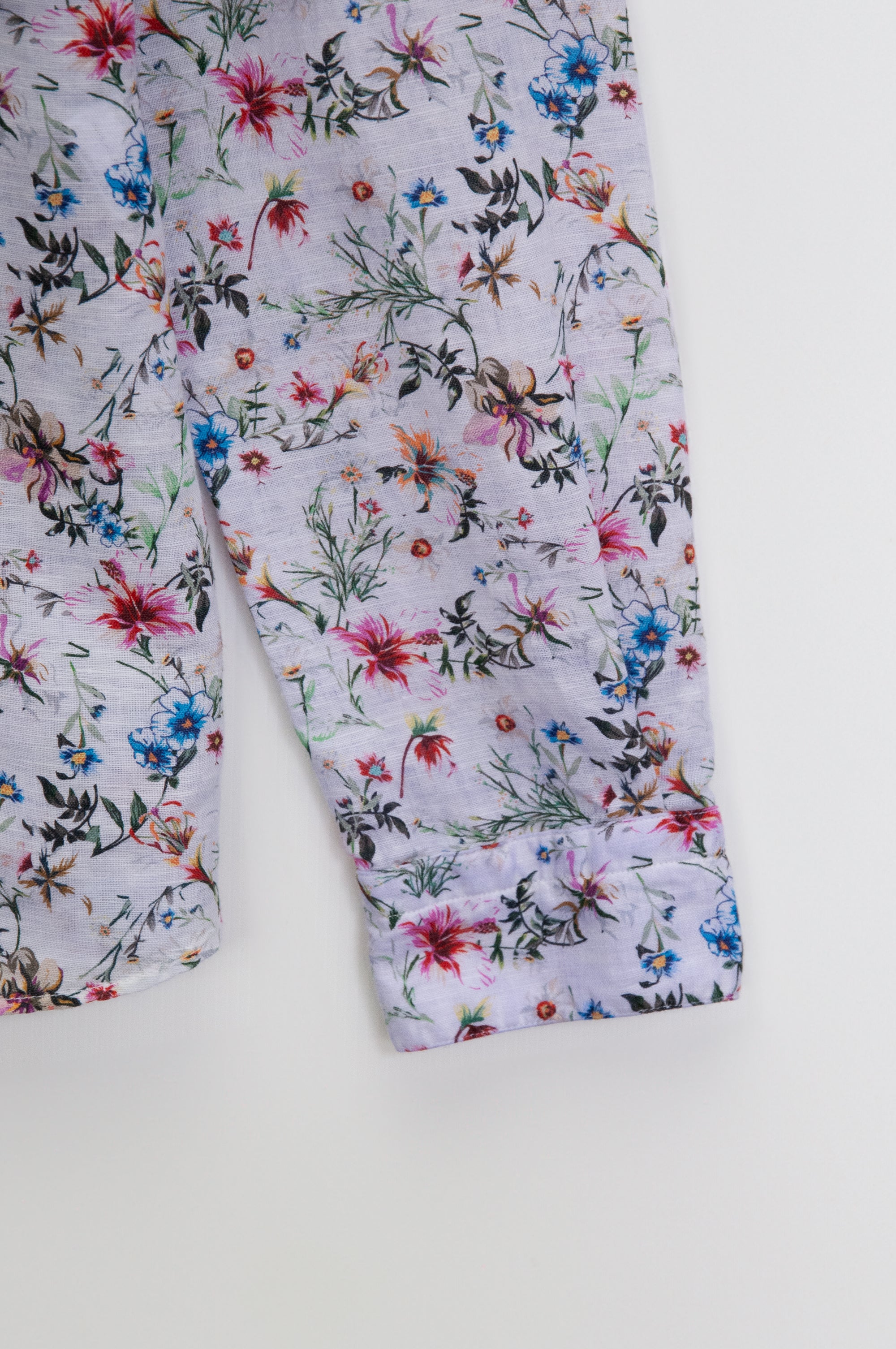 Collarless Flower Shirt - Lilac