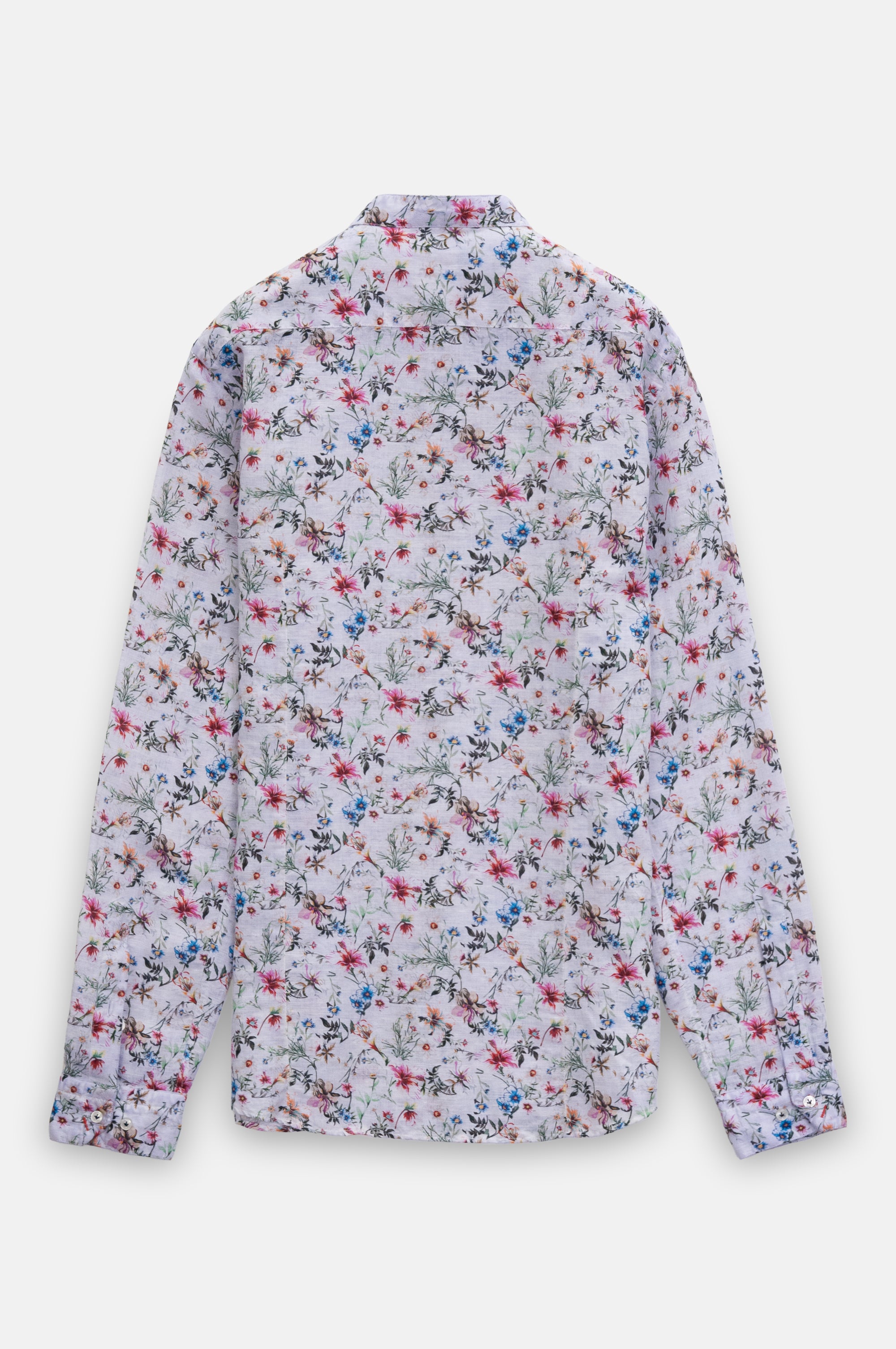Collarless Flower Shirt - Lilac