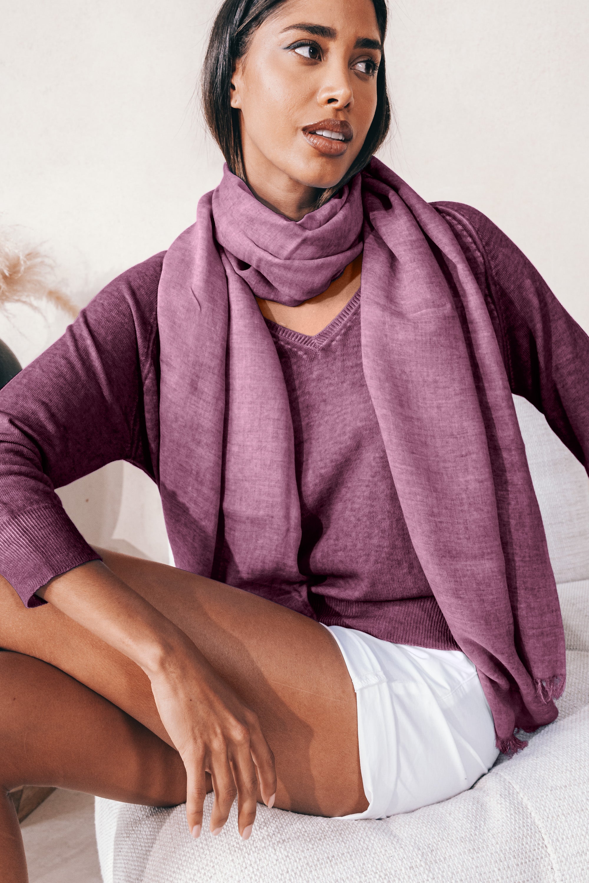 Piuma Scarf in Vino