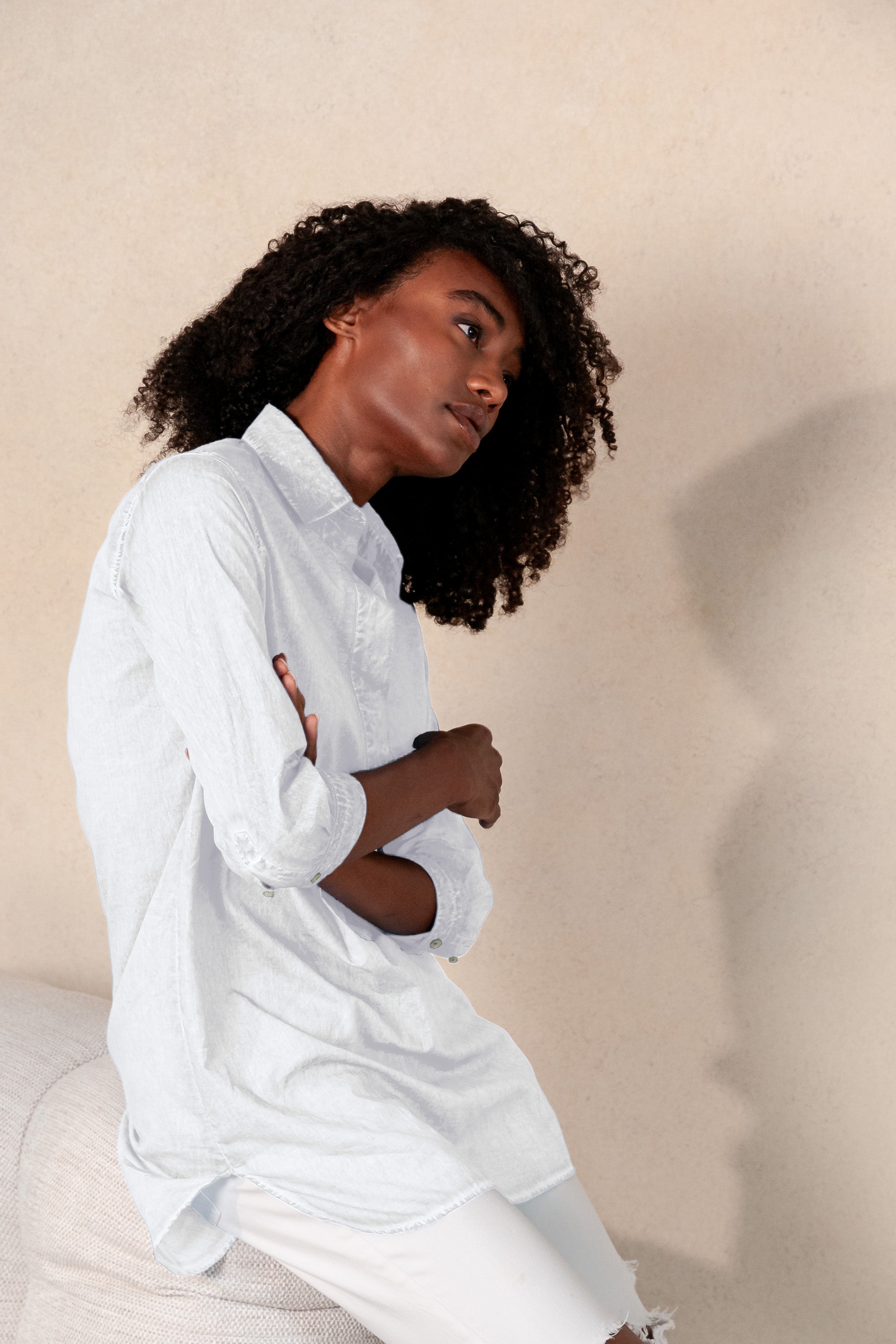 Mini Shirtdress in Breezy Cotton - White