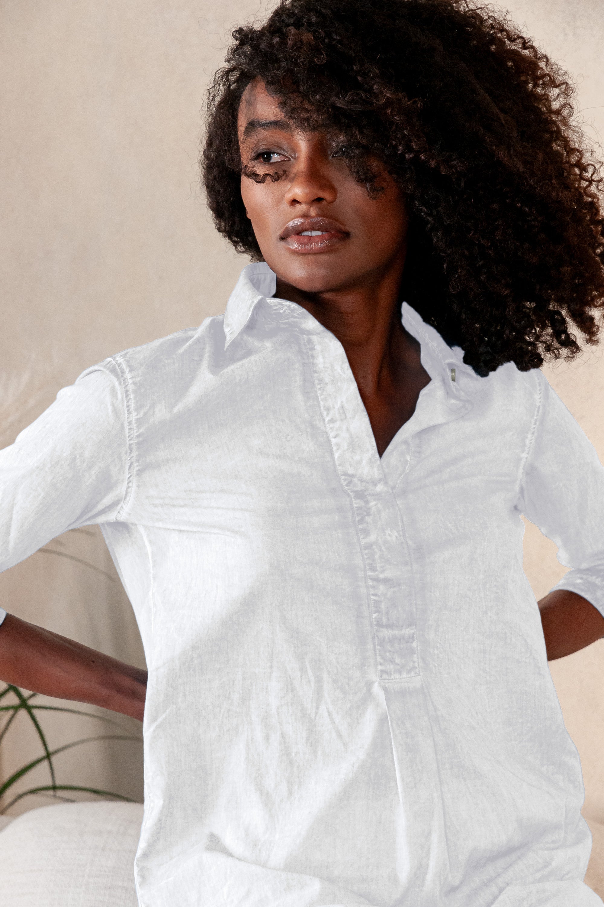 Mini Shirtdress in Breezy Cotton - White
