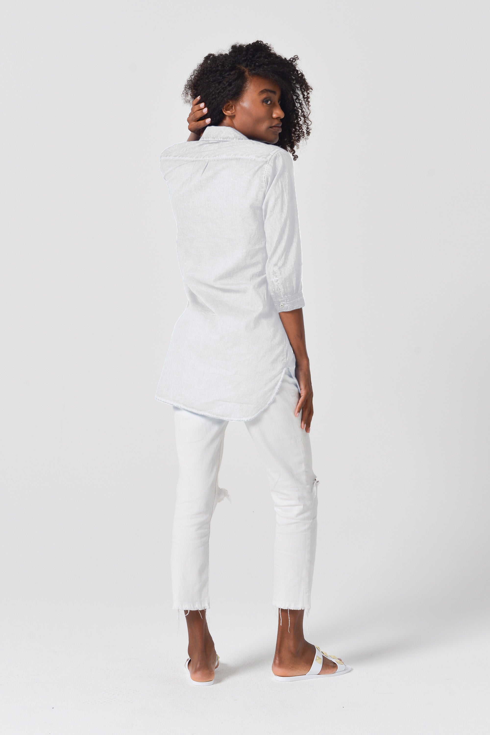 Mini Shirtdress in Breezy Cotton - White