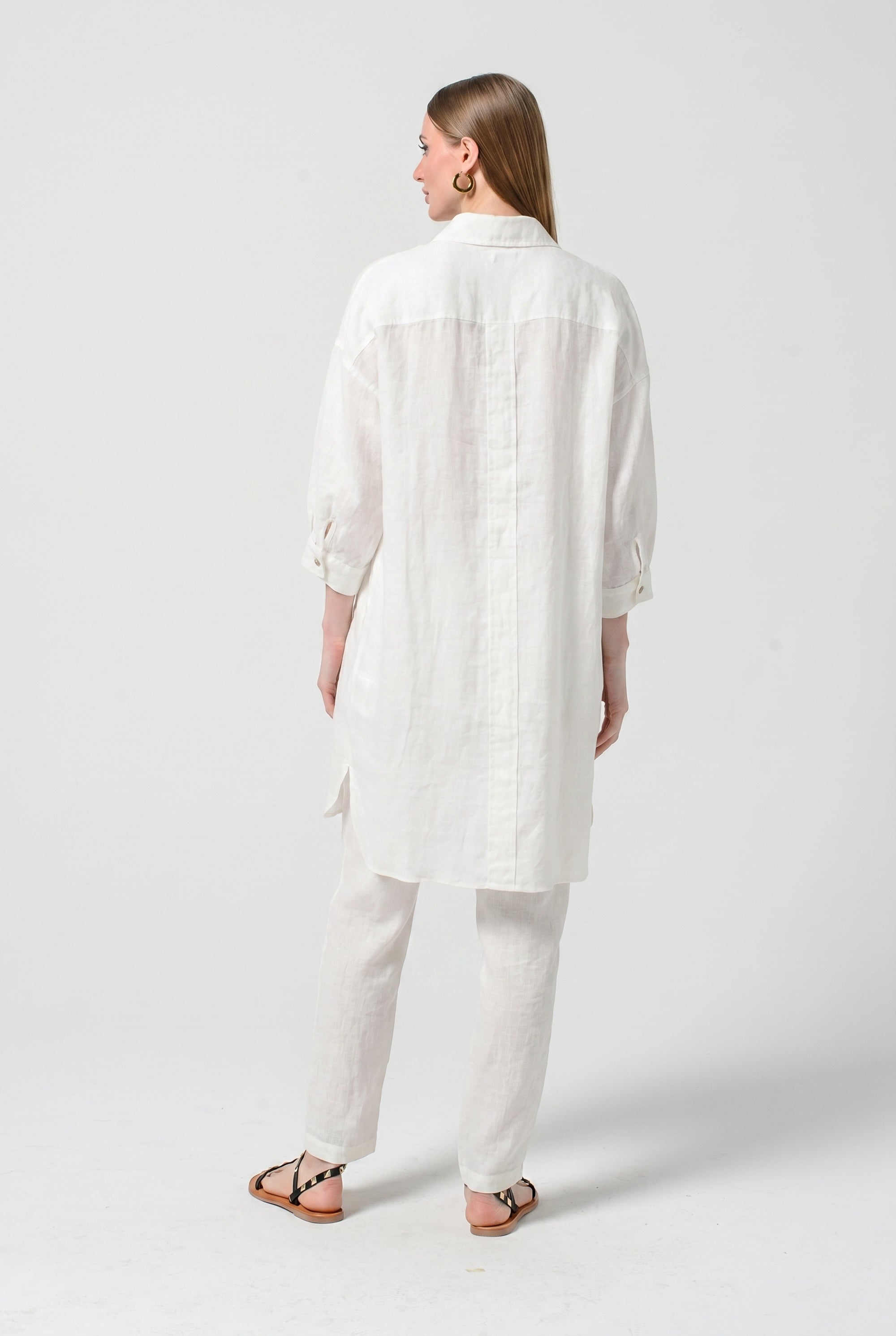 Lady Linen Shirtdress - White