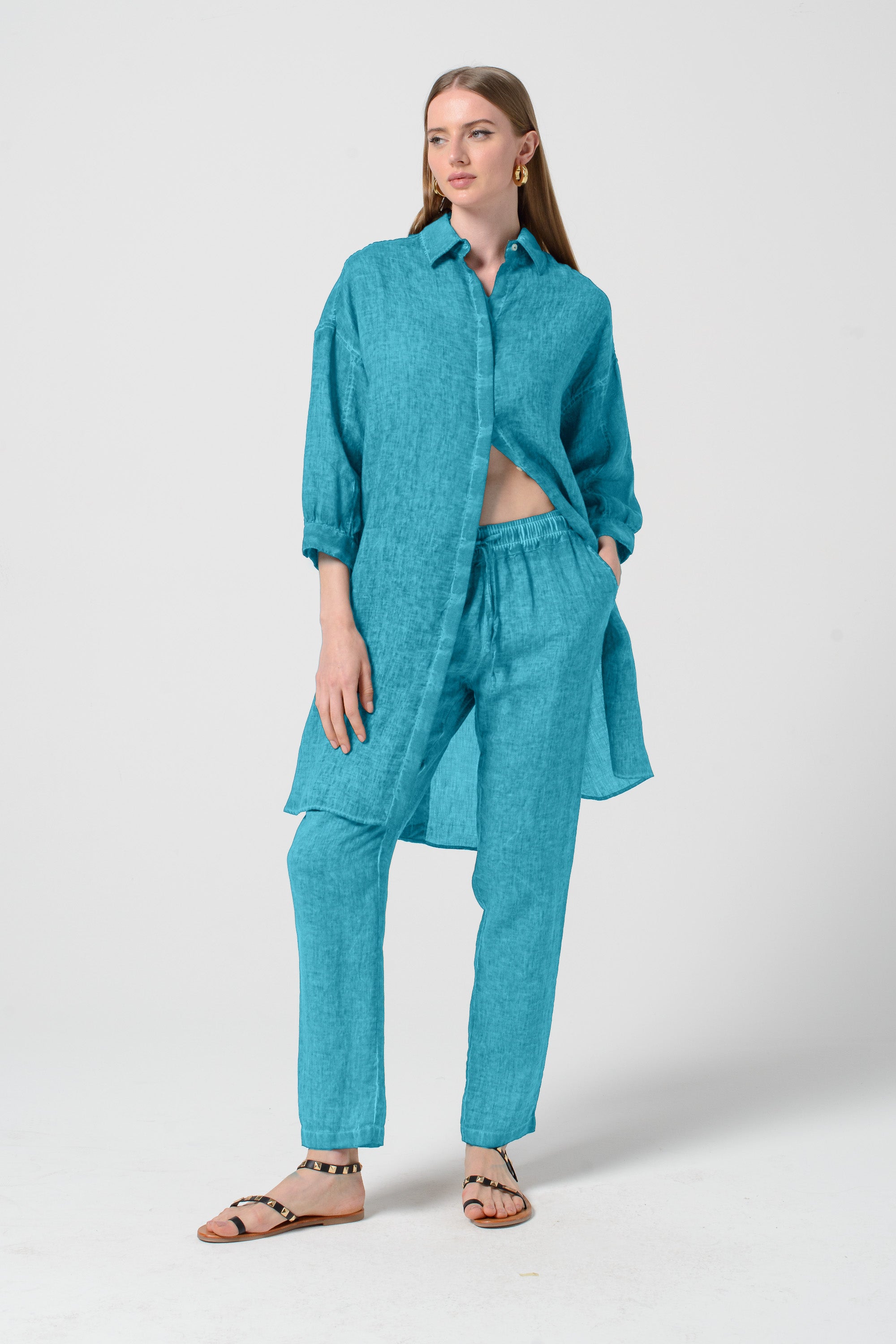 Lady Linen Shirtdress - Nettuno