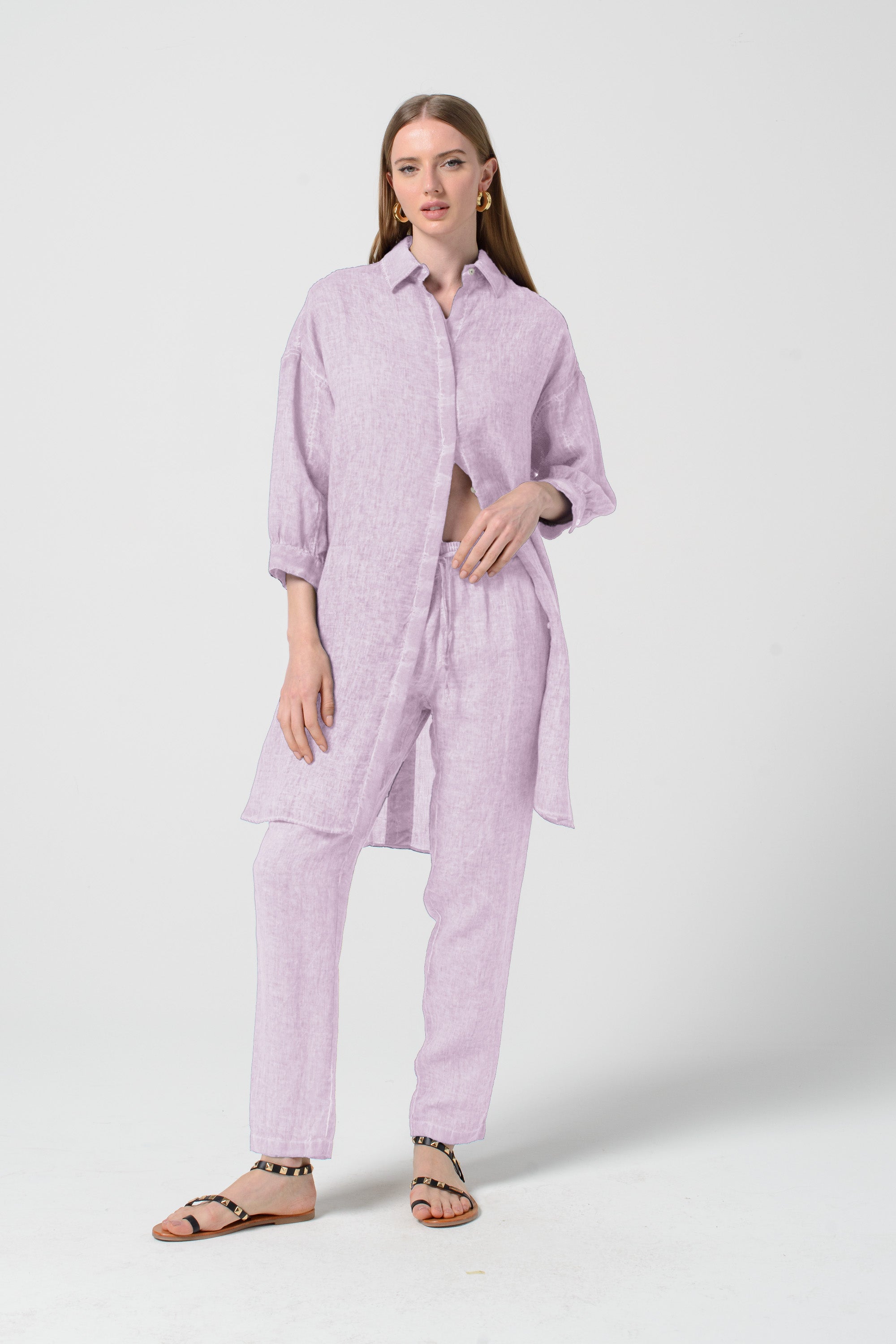 Lady Linen Shirtdress - Flora