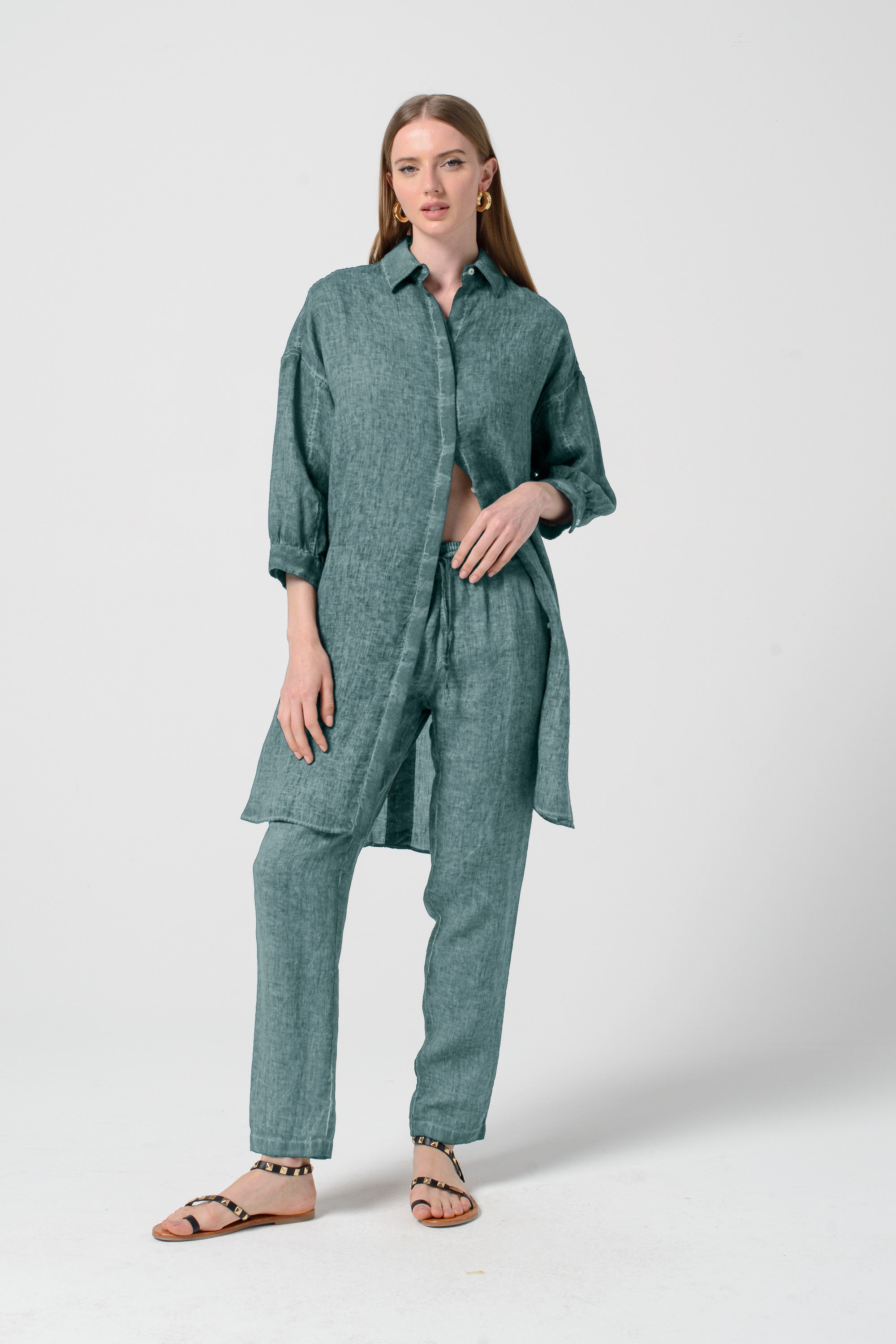 Lady Linen Shirtdress - Marlin