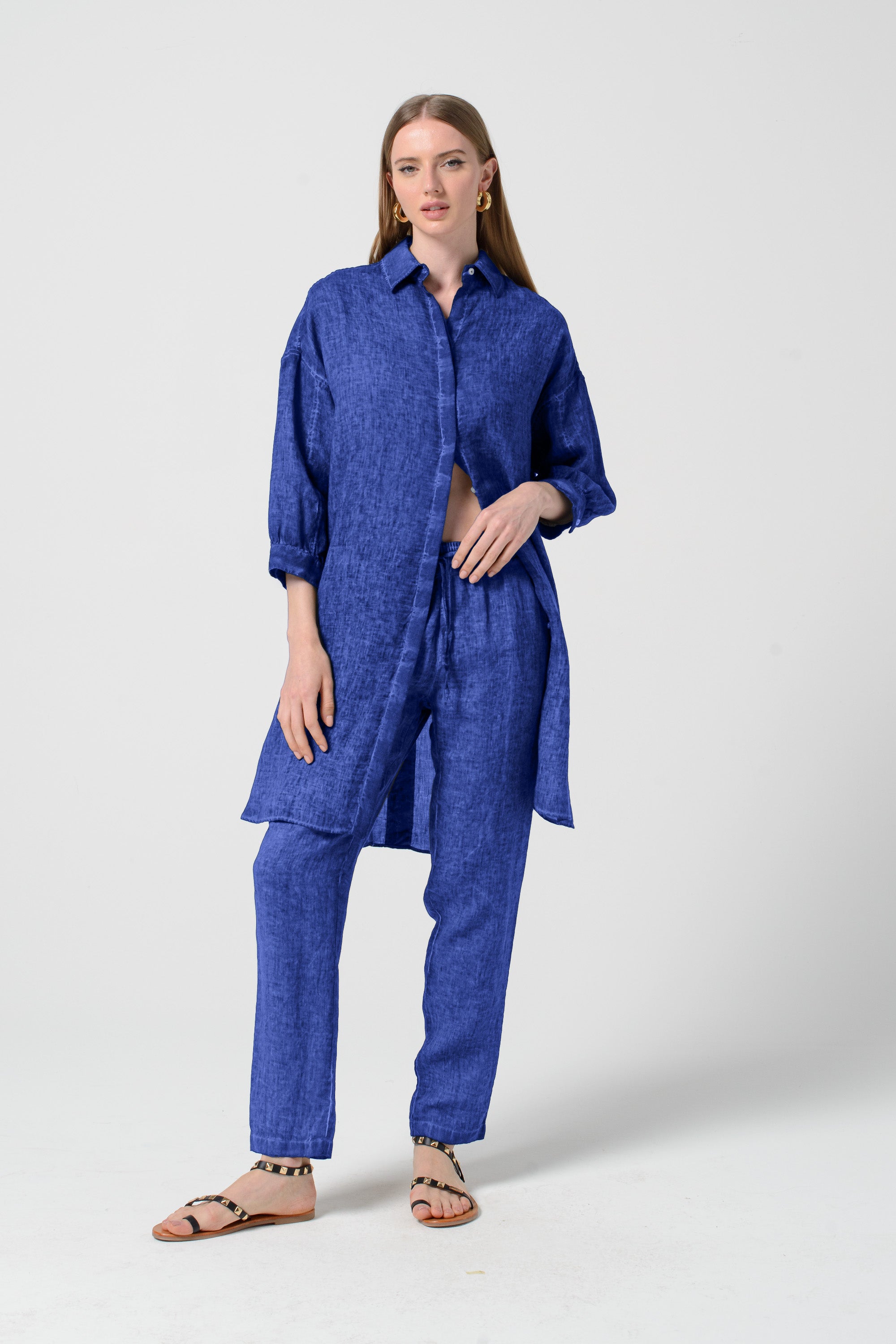 Lady Linen Shirtdress - Pacific