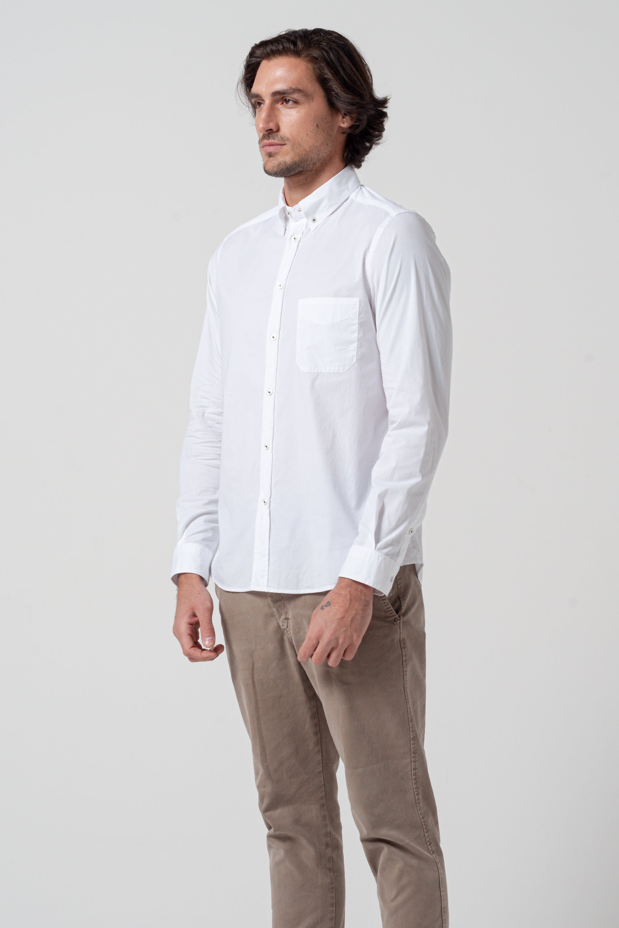 Button Down Poplin Shirt - White