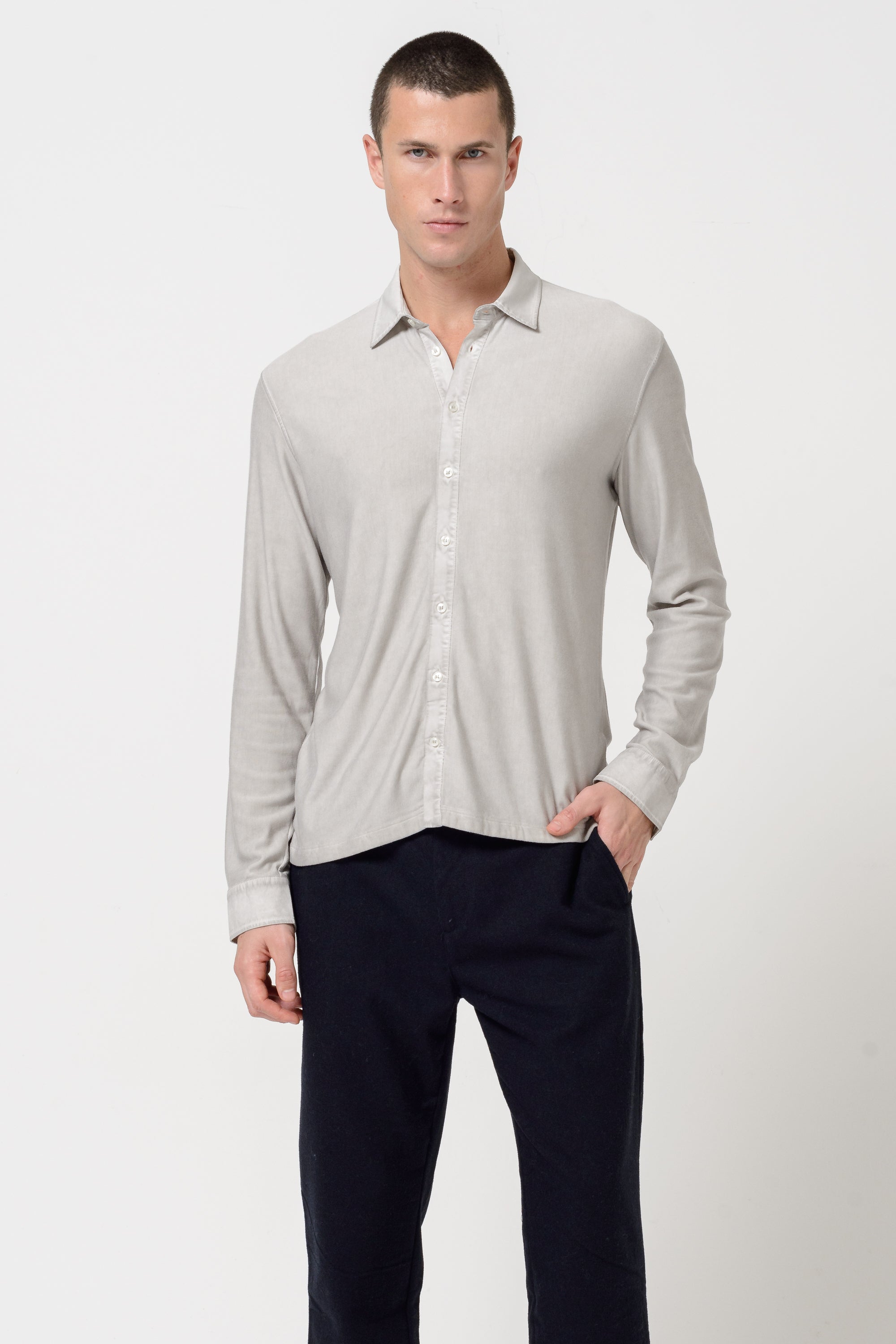 Clint Shirt Slim - Platino