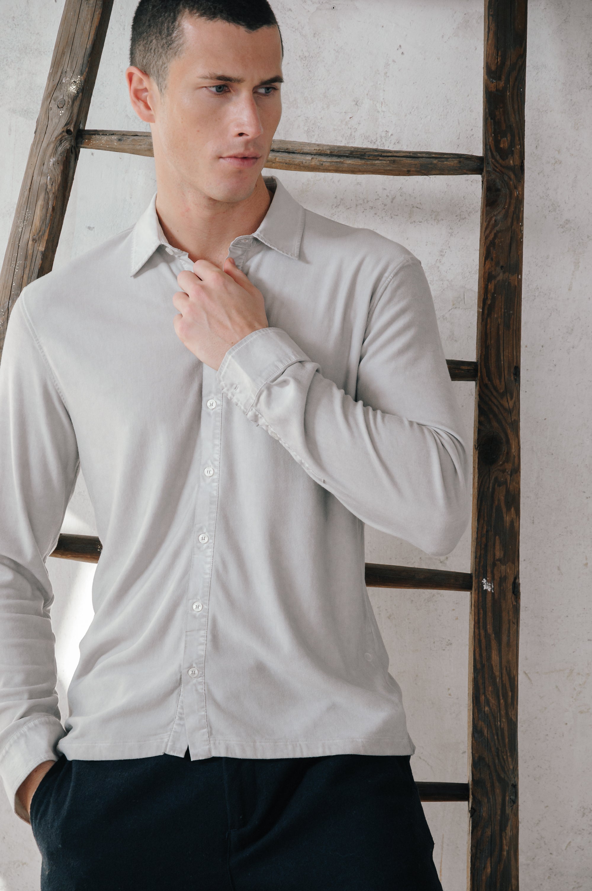 Clint Shirt Slim - Platino