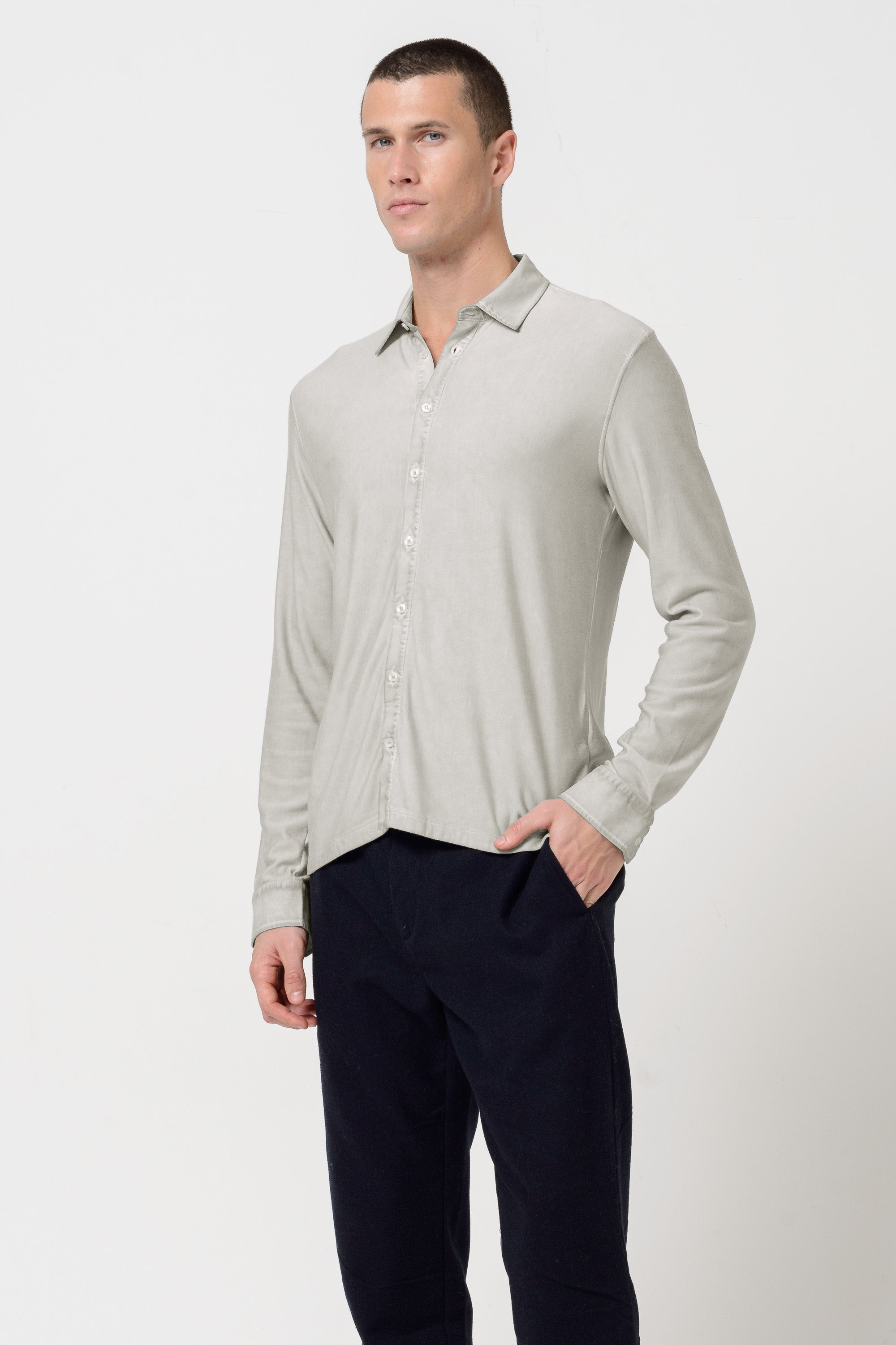 Clint Shirt Slim - Marmo