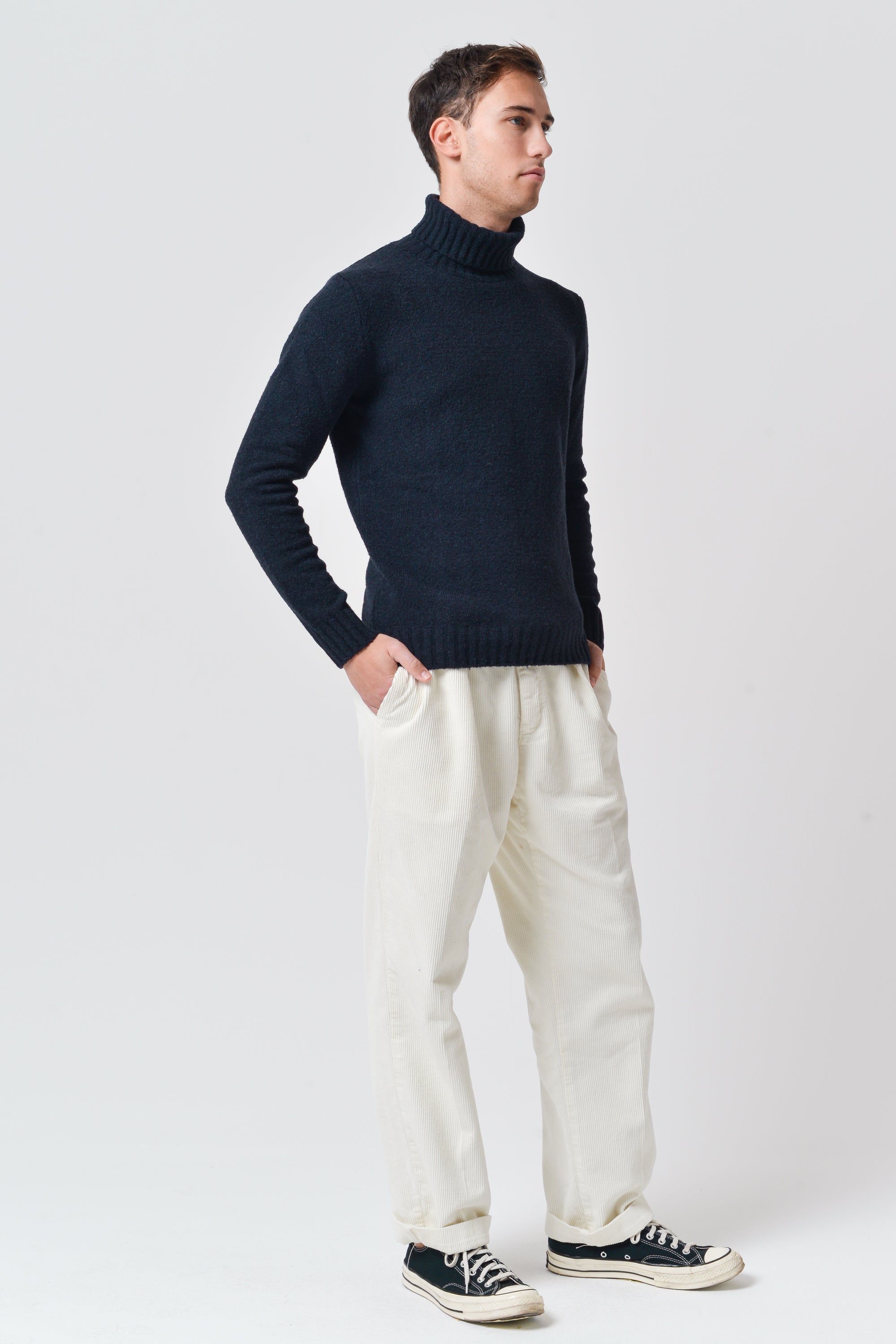 Berg - Chunky Cotton High Neck - Navy