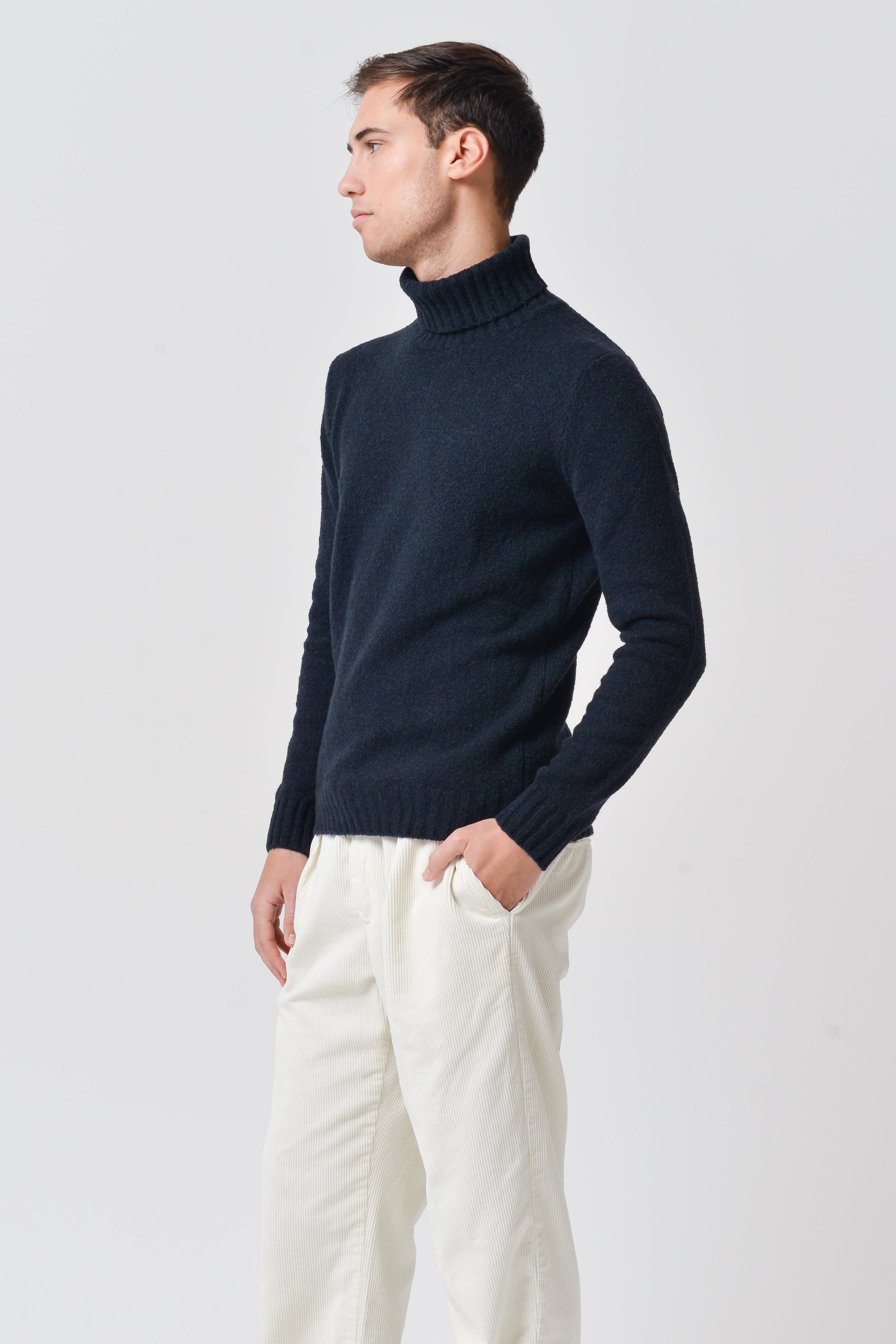 Berg - Chunky Cotton High Neck - Navy