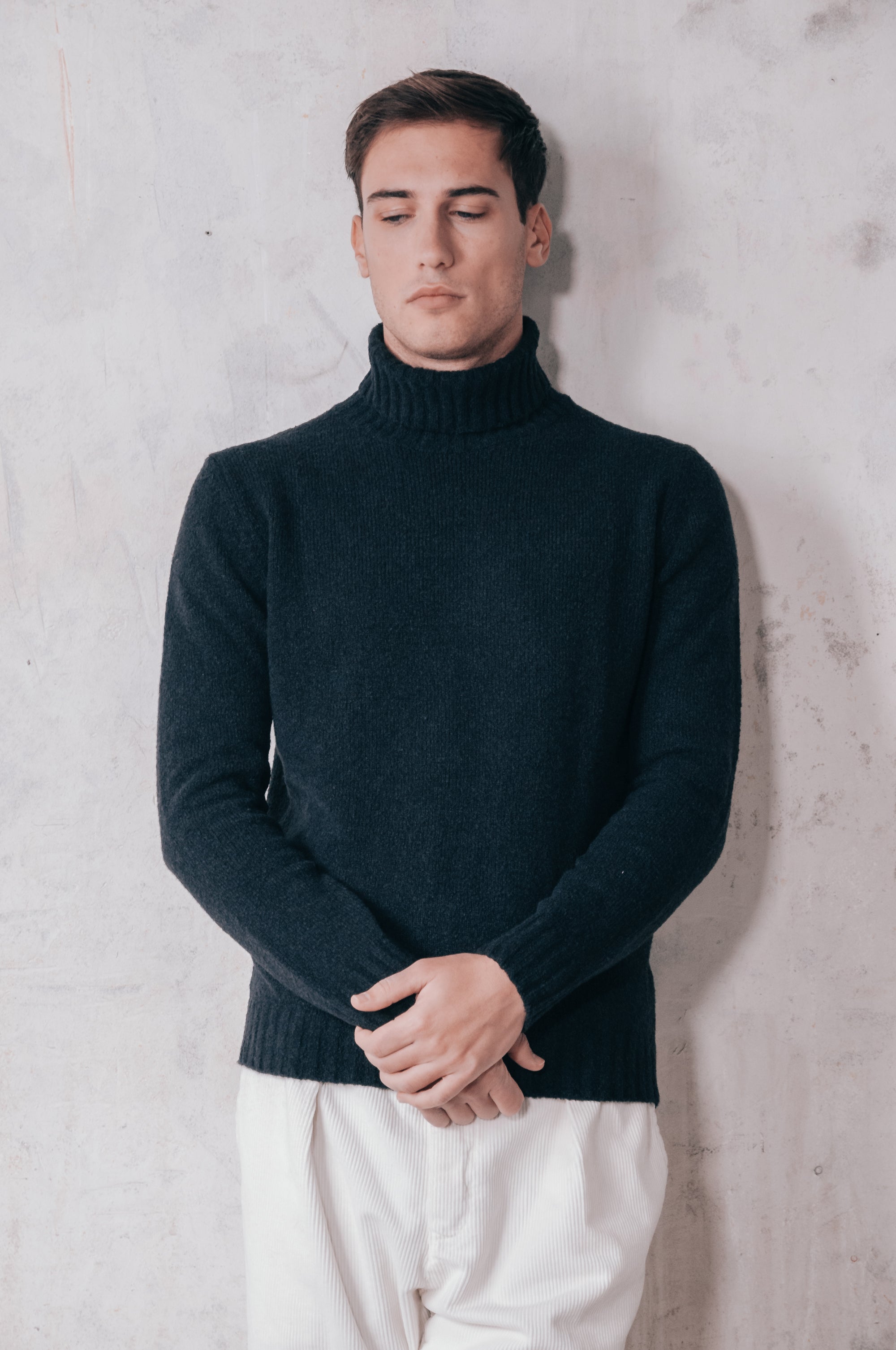 Berg - Chunky Cotton High Neck - Navy