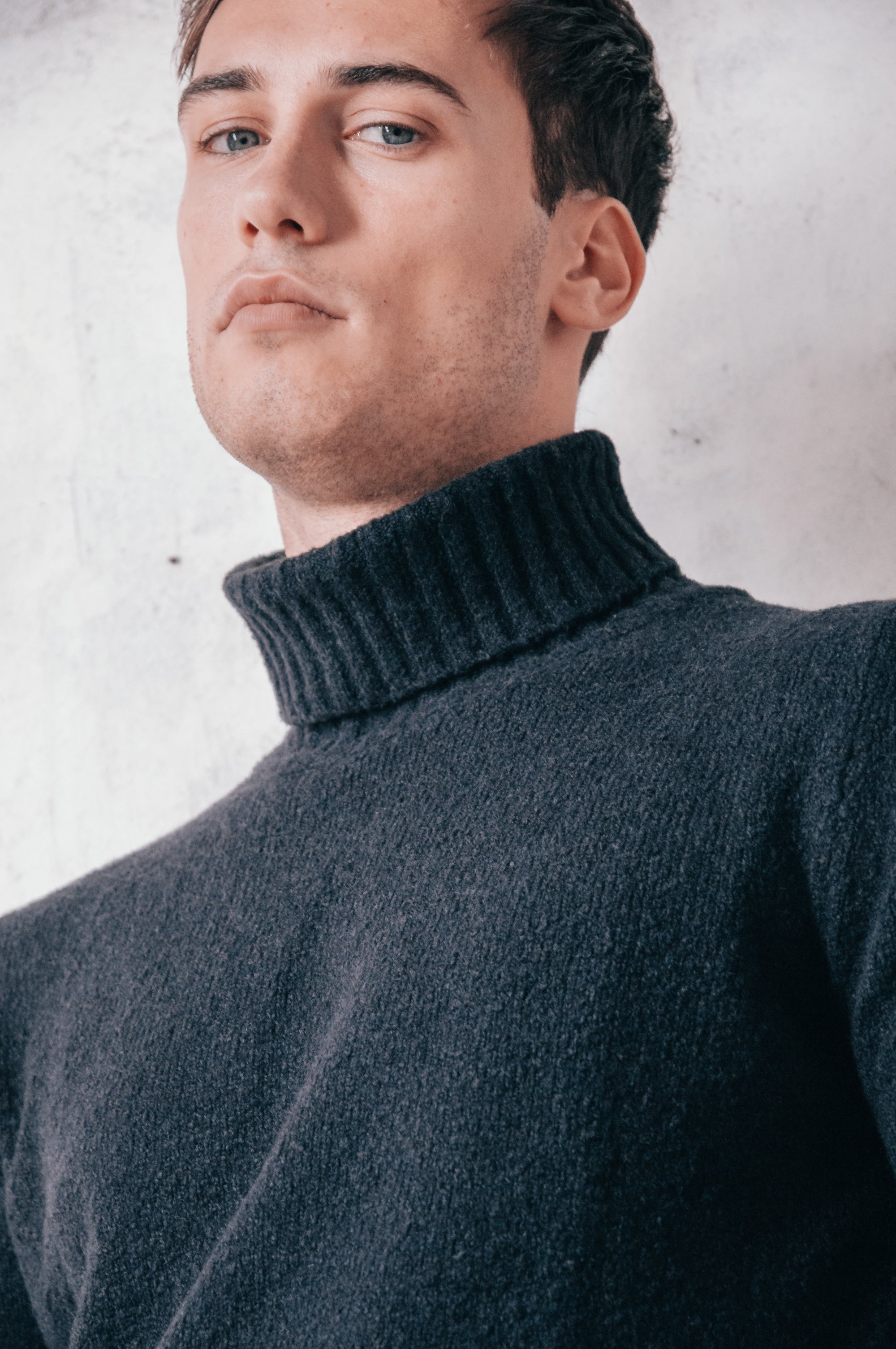 Berg - Chunky Cotton High Neck - Navy