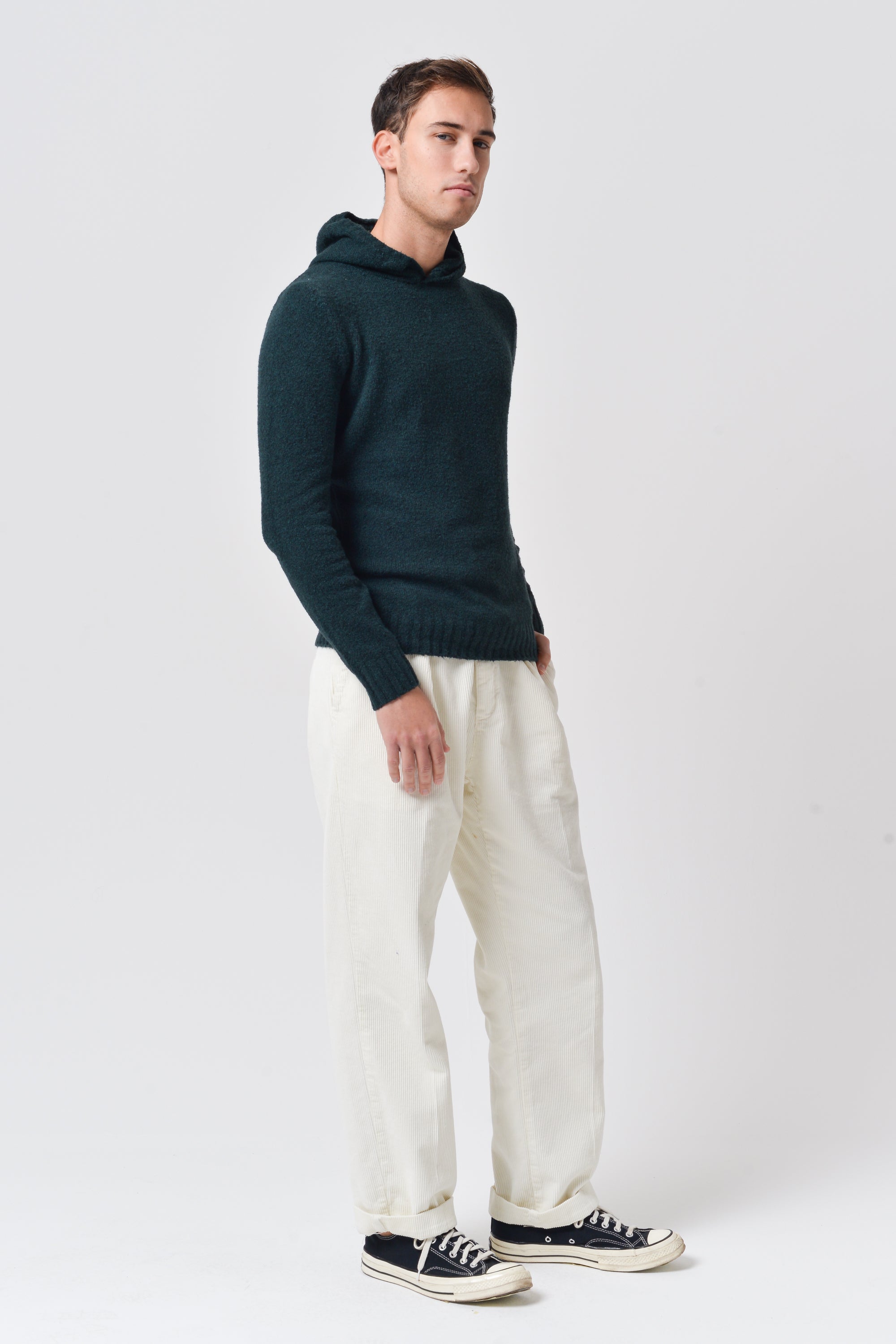 Holz - Chunky Cotton Knit Hoodie - British