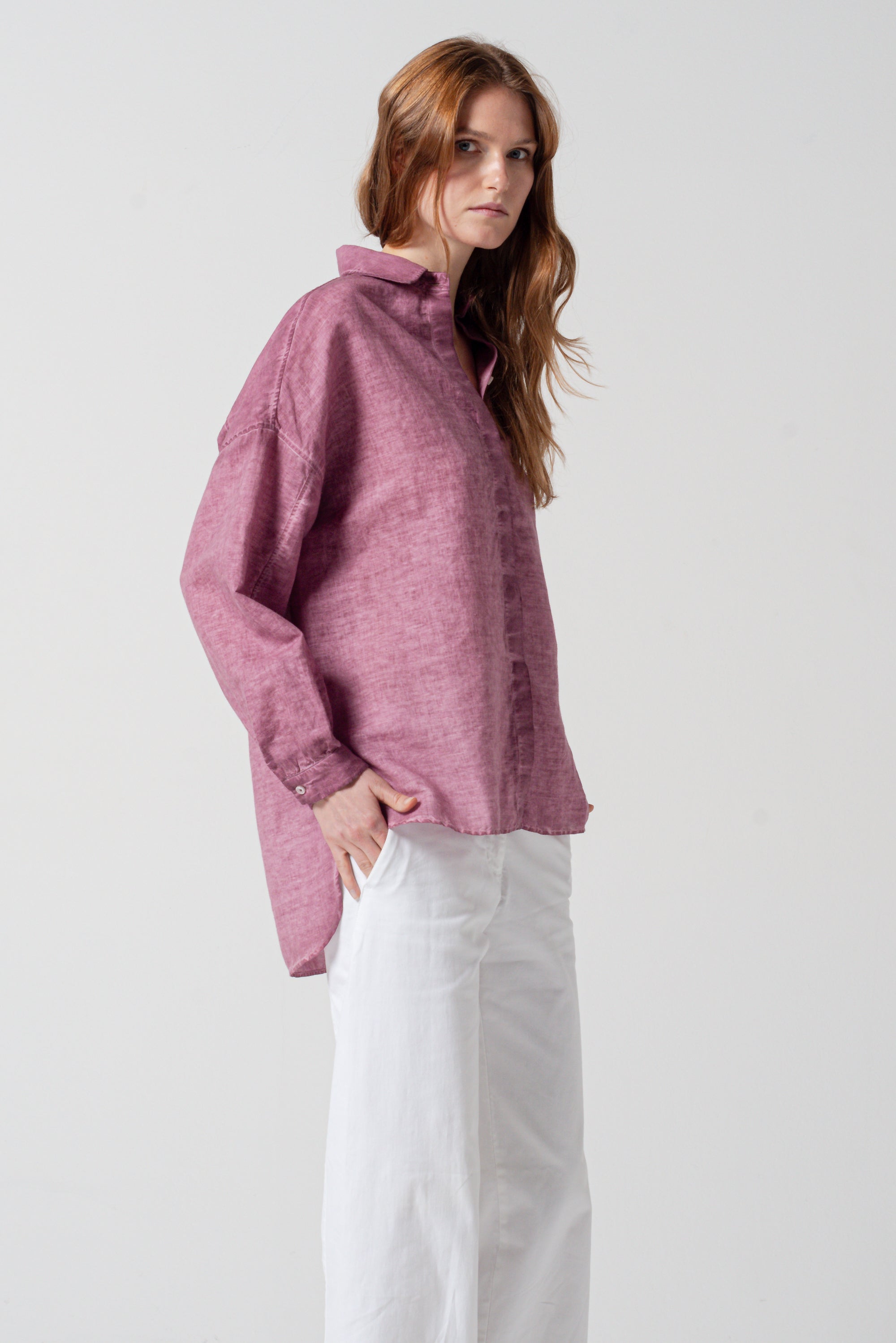 Lexington Linen Blend Shirt - Vino