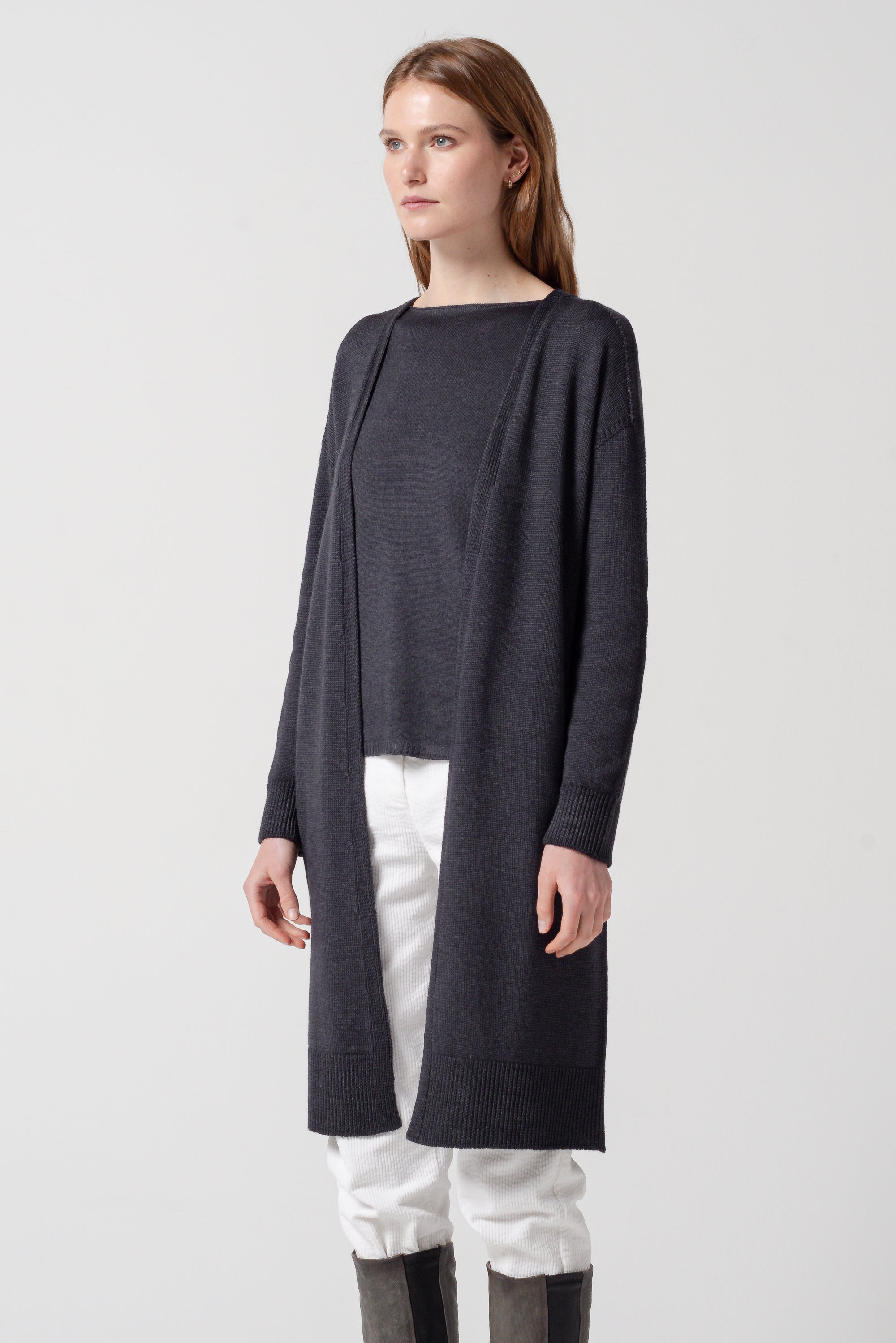 Durness Long Cardi - Basalt